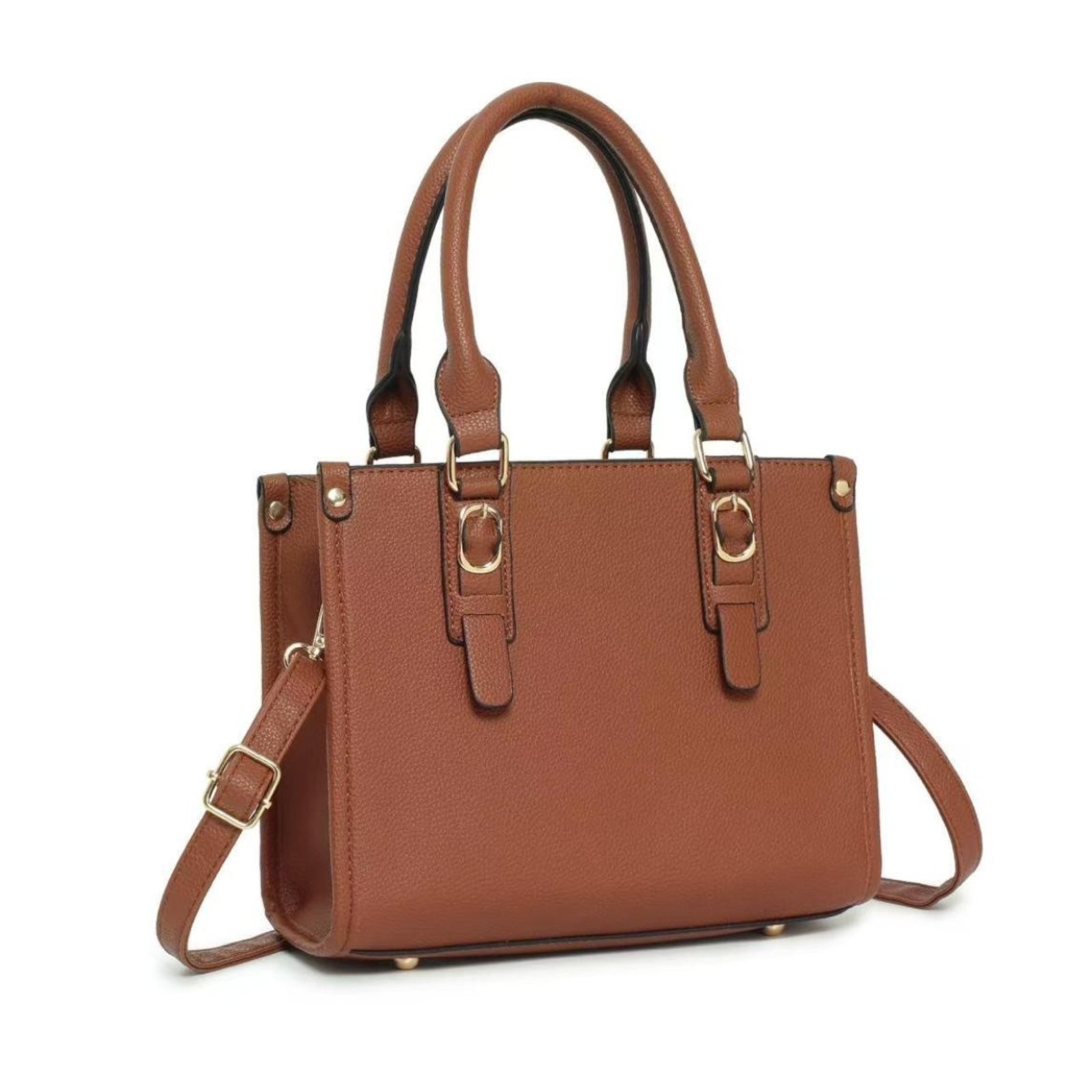 Bolsa Transversal Couro Alça De Mão Pequena Feminina Compacta Moderna Casual Delicada - Caramelo