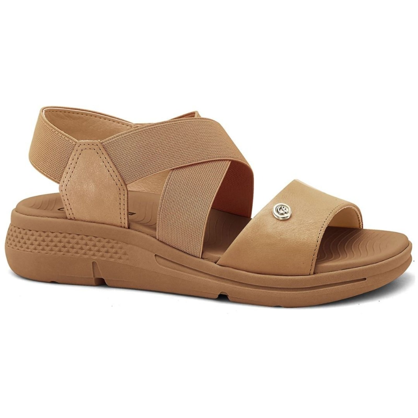 Sandália Feminina Leve Elástico Comfortflex 2635304- Damasco