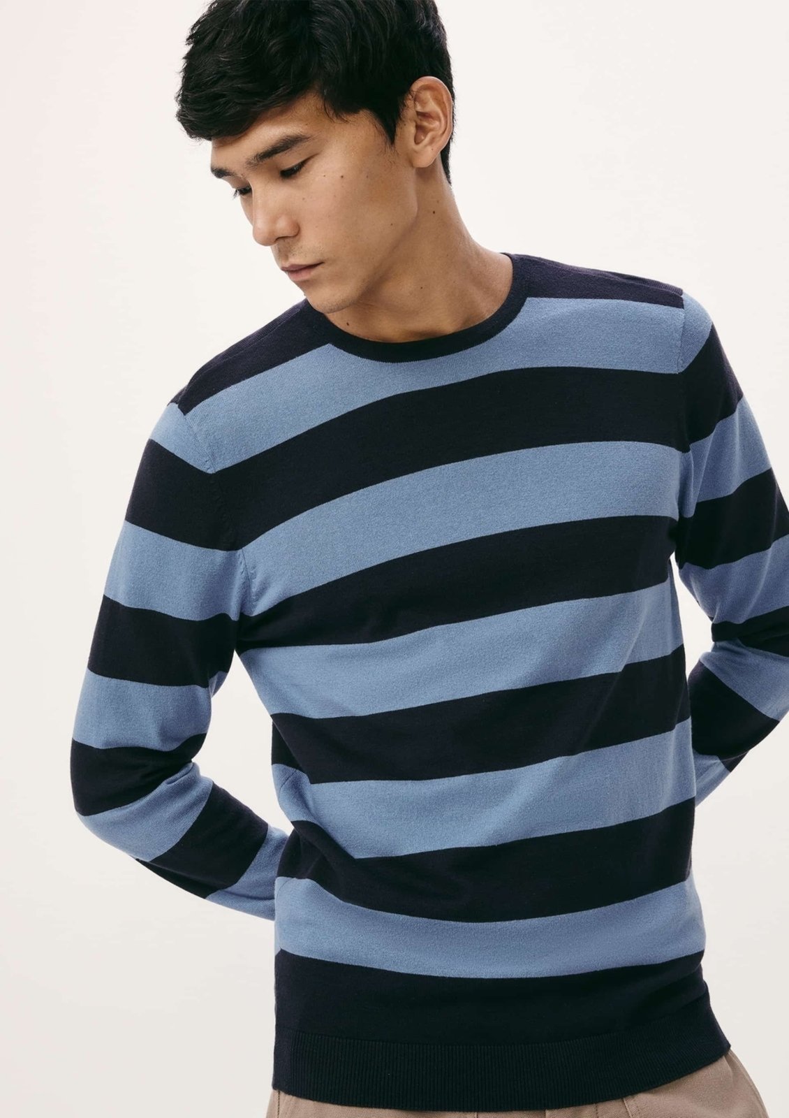 Blusão Básico Masculino Listrado Em Tricô Hering