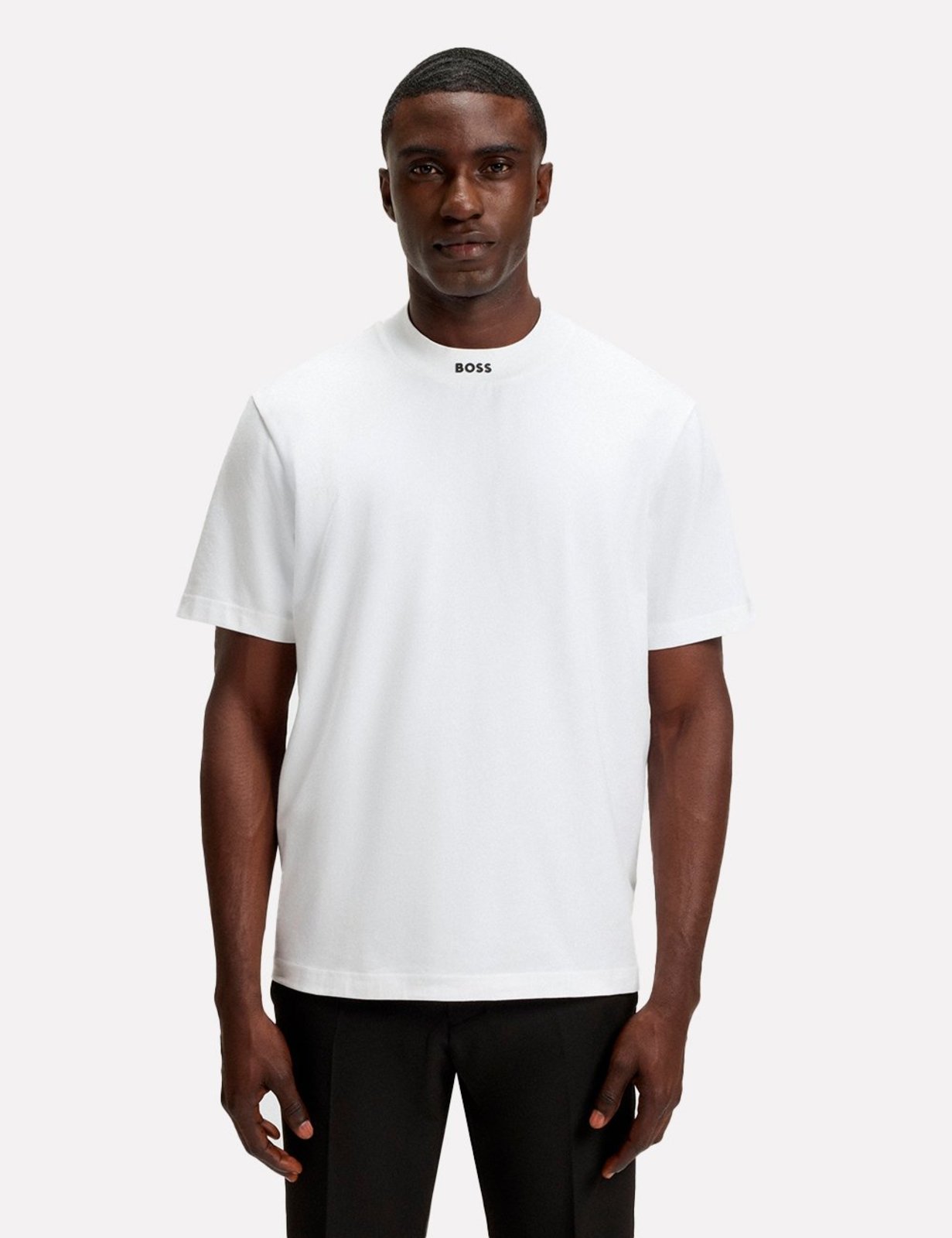 Camiseta Hugo Boss Masculina Regular Stretch Tee Collar Branca