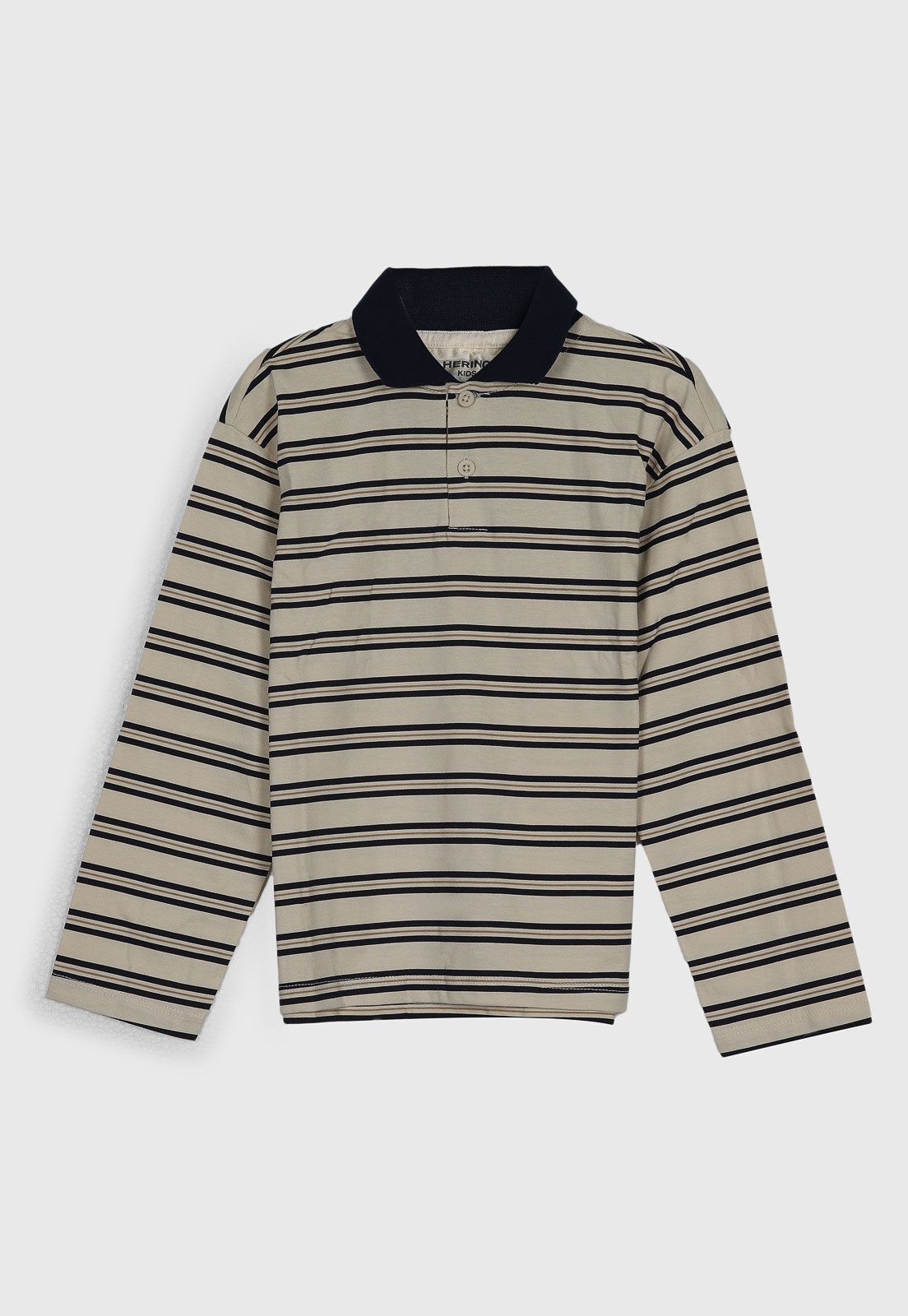 Infantil - Camiseta Manga Longa Hering Listrada Bege