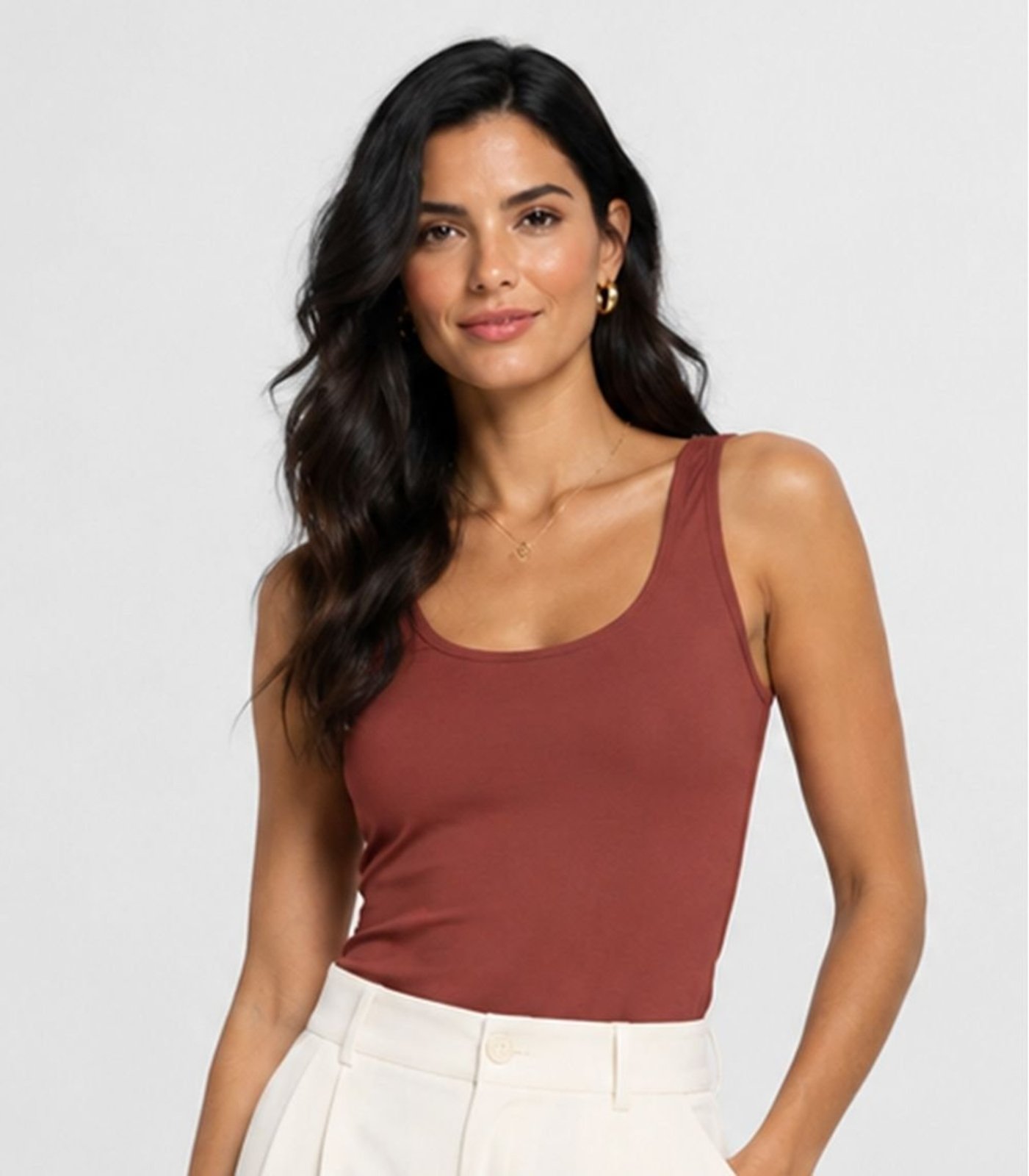 Regata Feminino Cotton 30 Básica Kohmar Laranja