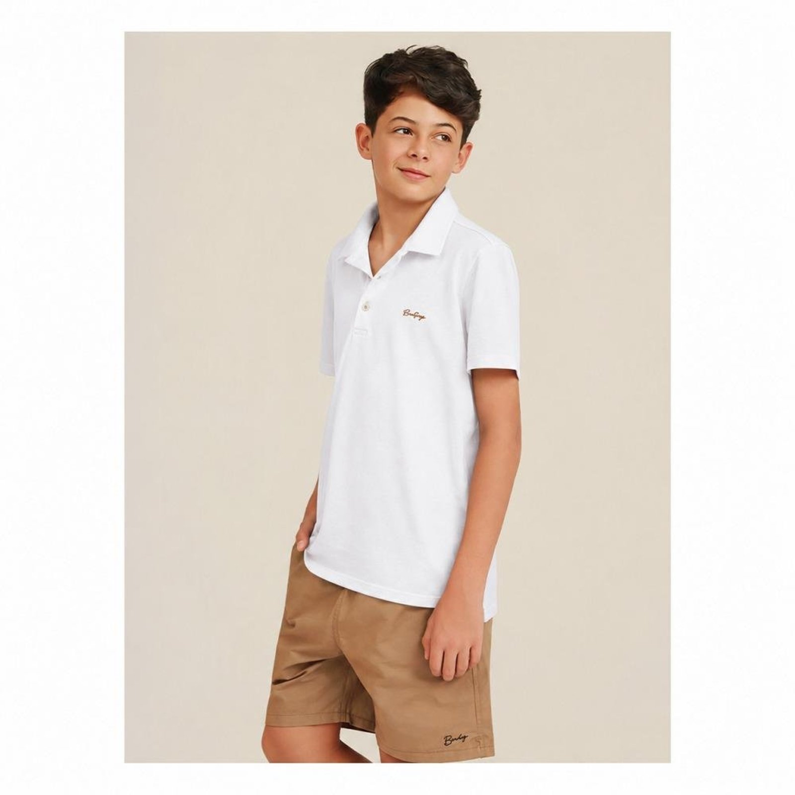 Infantil - Polo Casual Banana Danger Branco 10 Branco