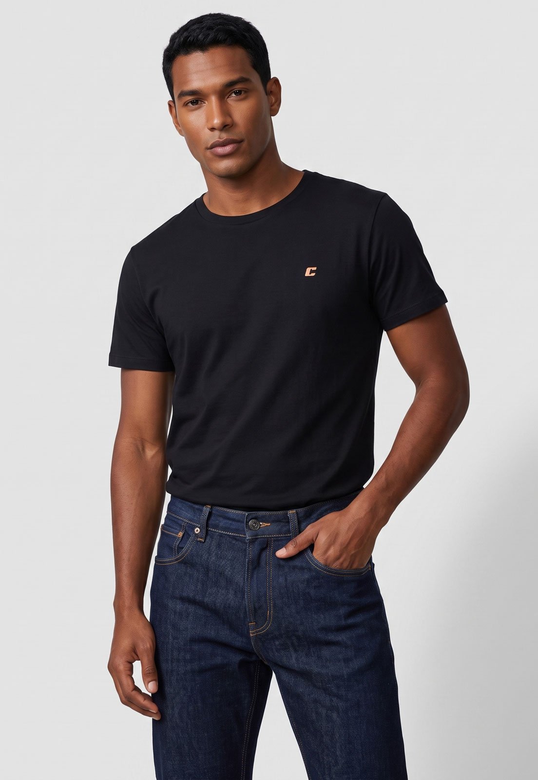 Camiseta Masculina Colcci Minimalista Preta