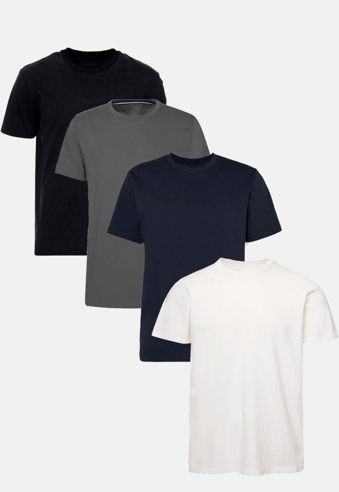 Kit com 4 Camisetas Básicas Masculinas Silm Fitness em Cores Sortidas