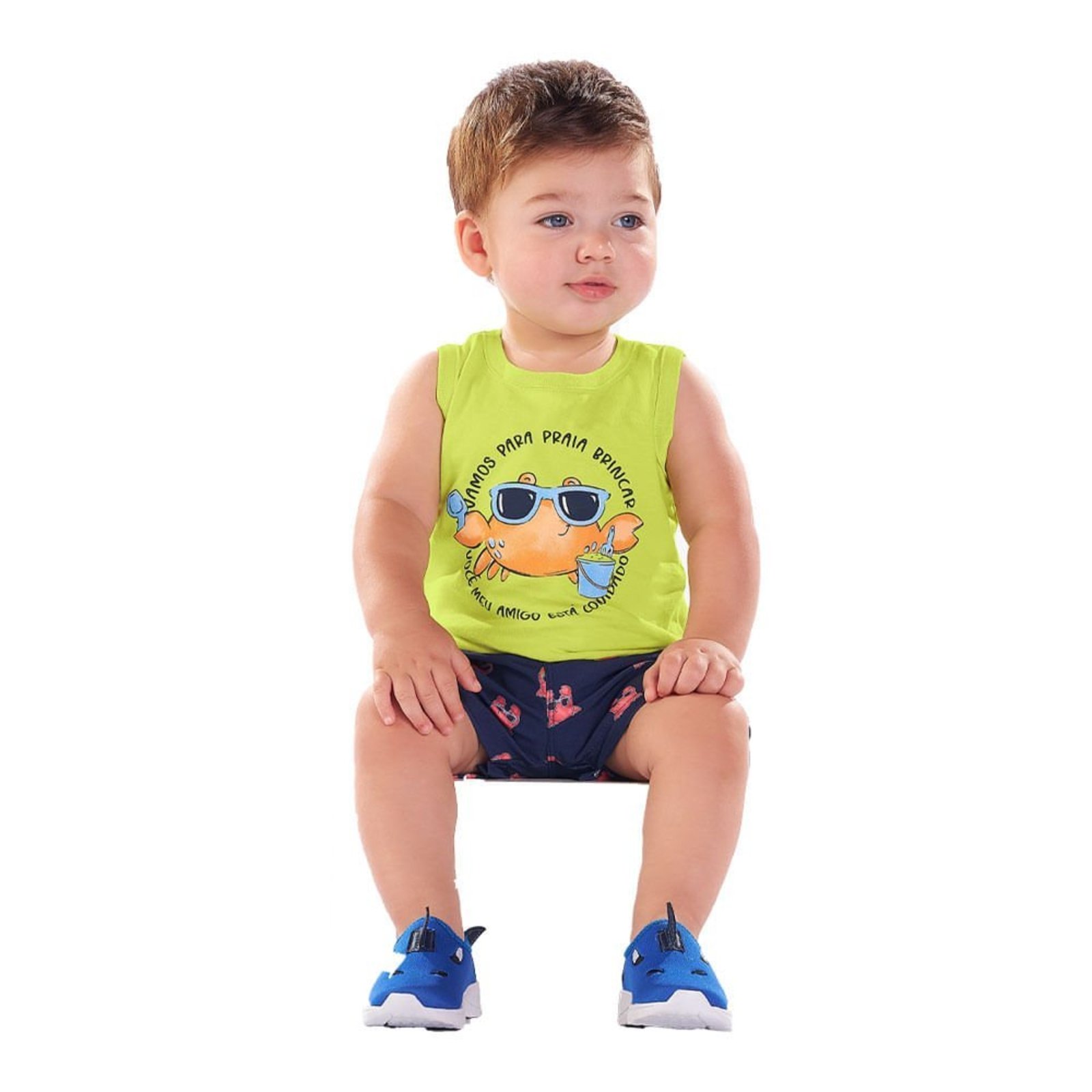 Infantil - Shorts Menino - Sublimado Marinho - 48656-750 Azul Marinho