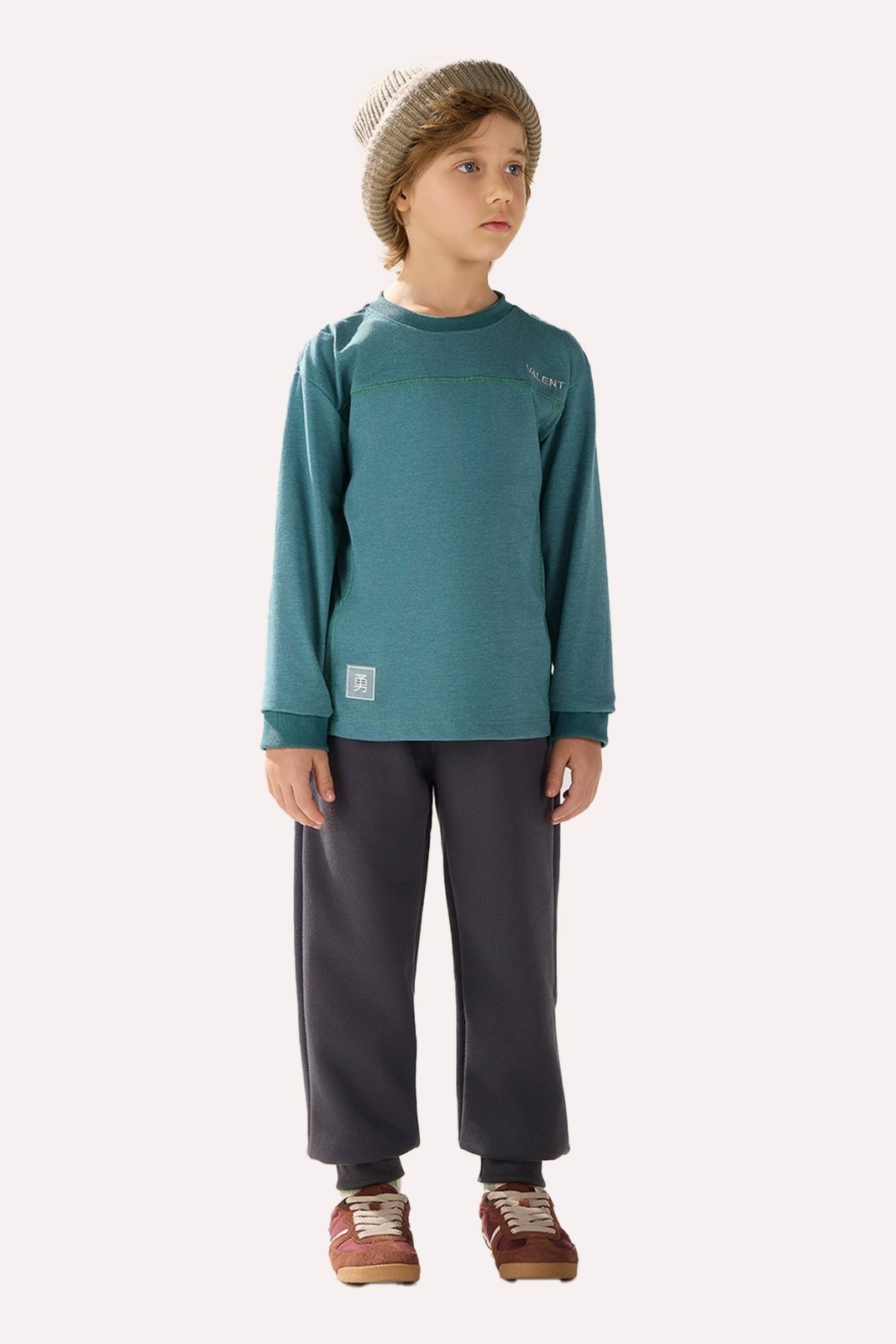 Infantil - Camiseta Verde em Algodão com Apliques Emborrachados