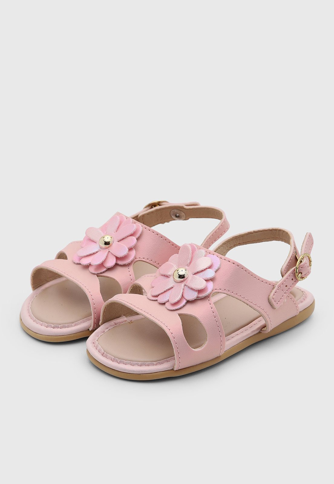 Infantil - Sandália Pimpolho Detalhe Flor Rosa
