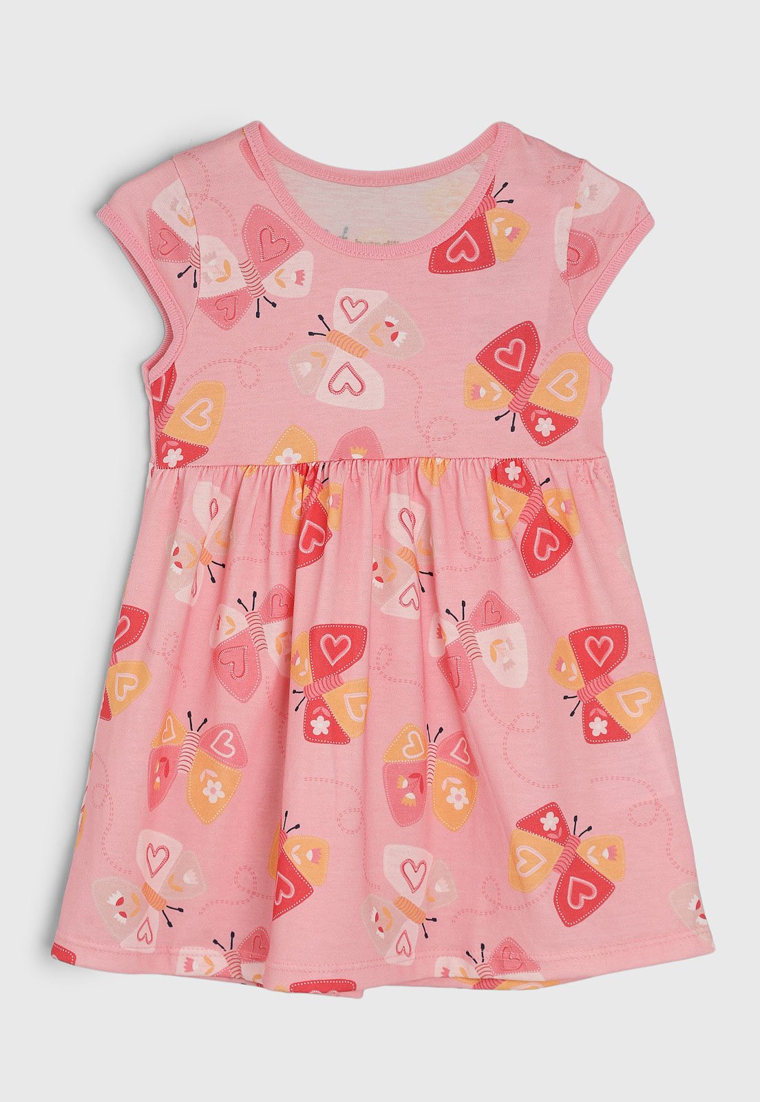 Vestido Brandili Borboletas Rosa