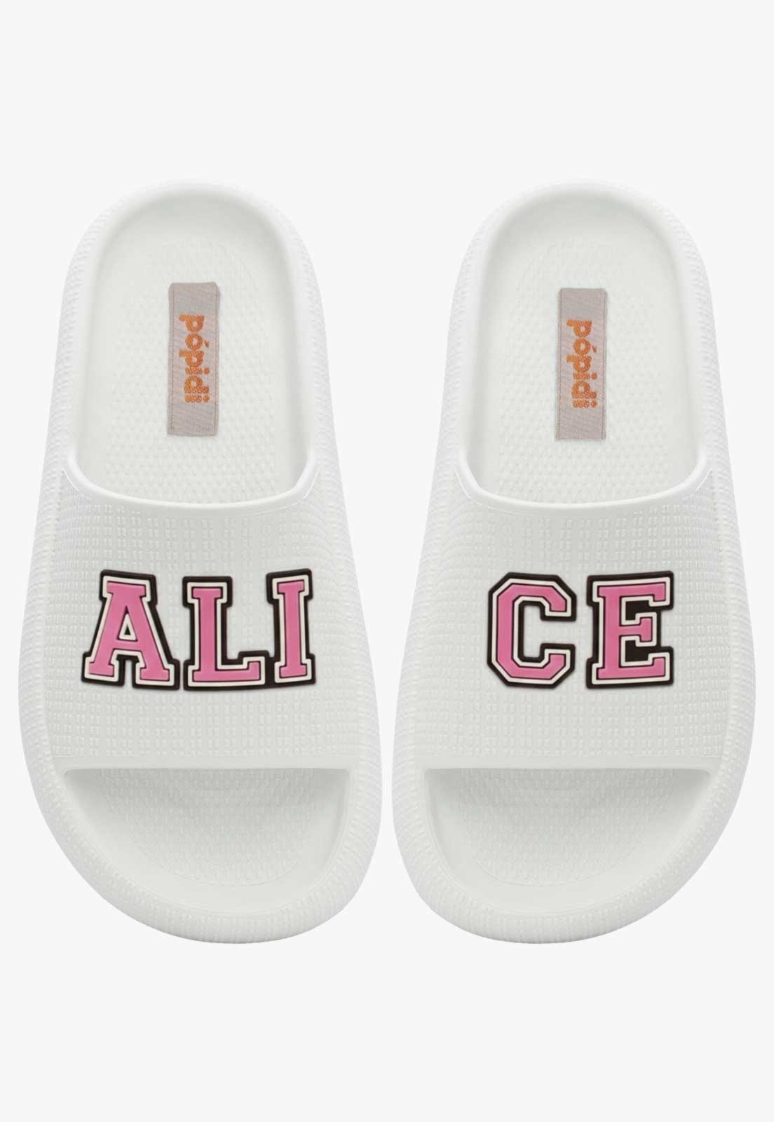 Infantil - Chinelo Pópidi Personalizado ALICE Estilo Nuvem Branco