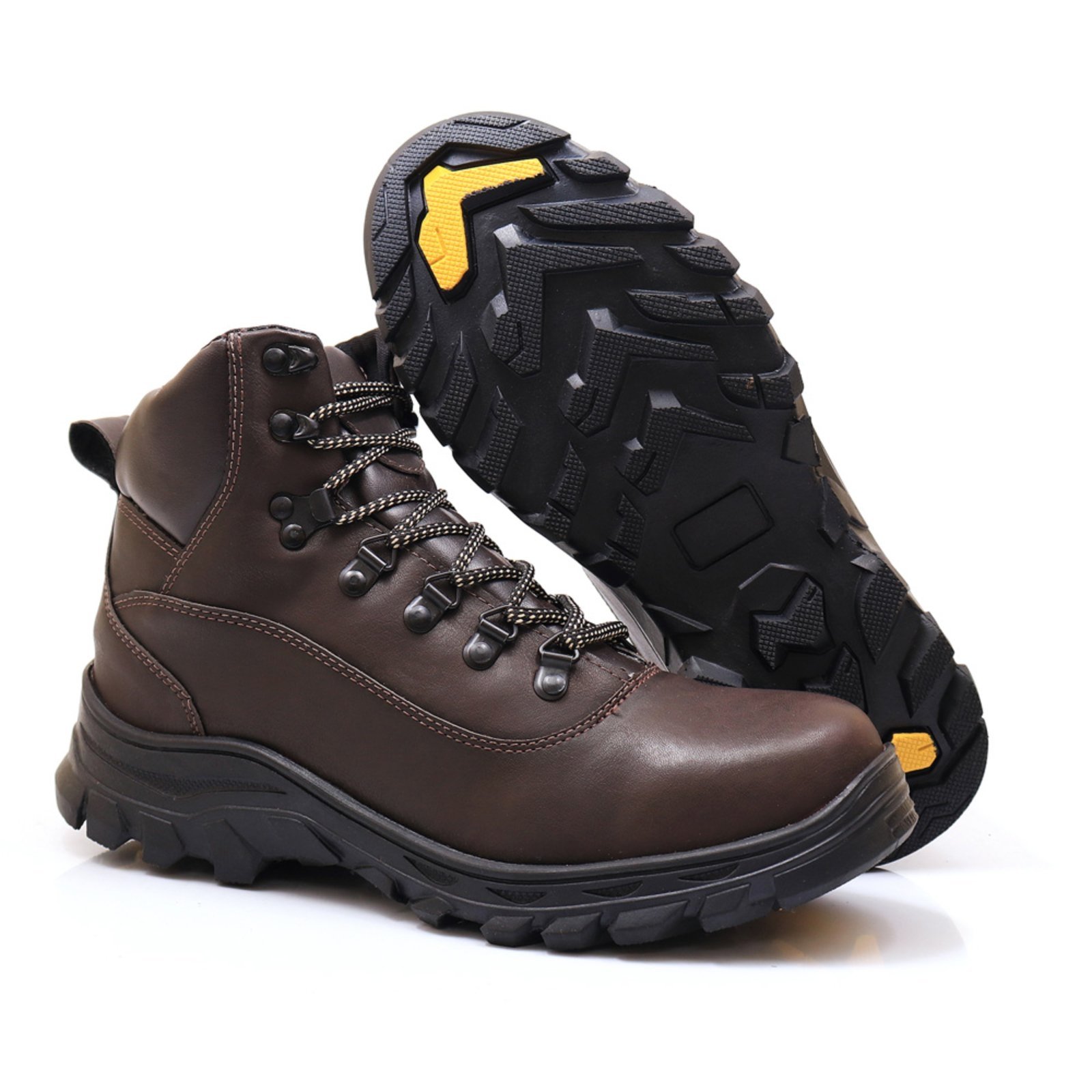Vista 3 Botina Masculina Coturno Segurança Lançamento Café Lavini Shoes marrom Lavini Shoes marrom