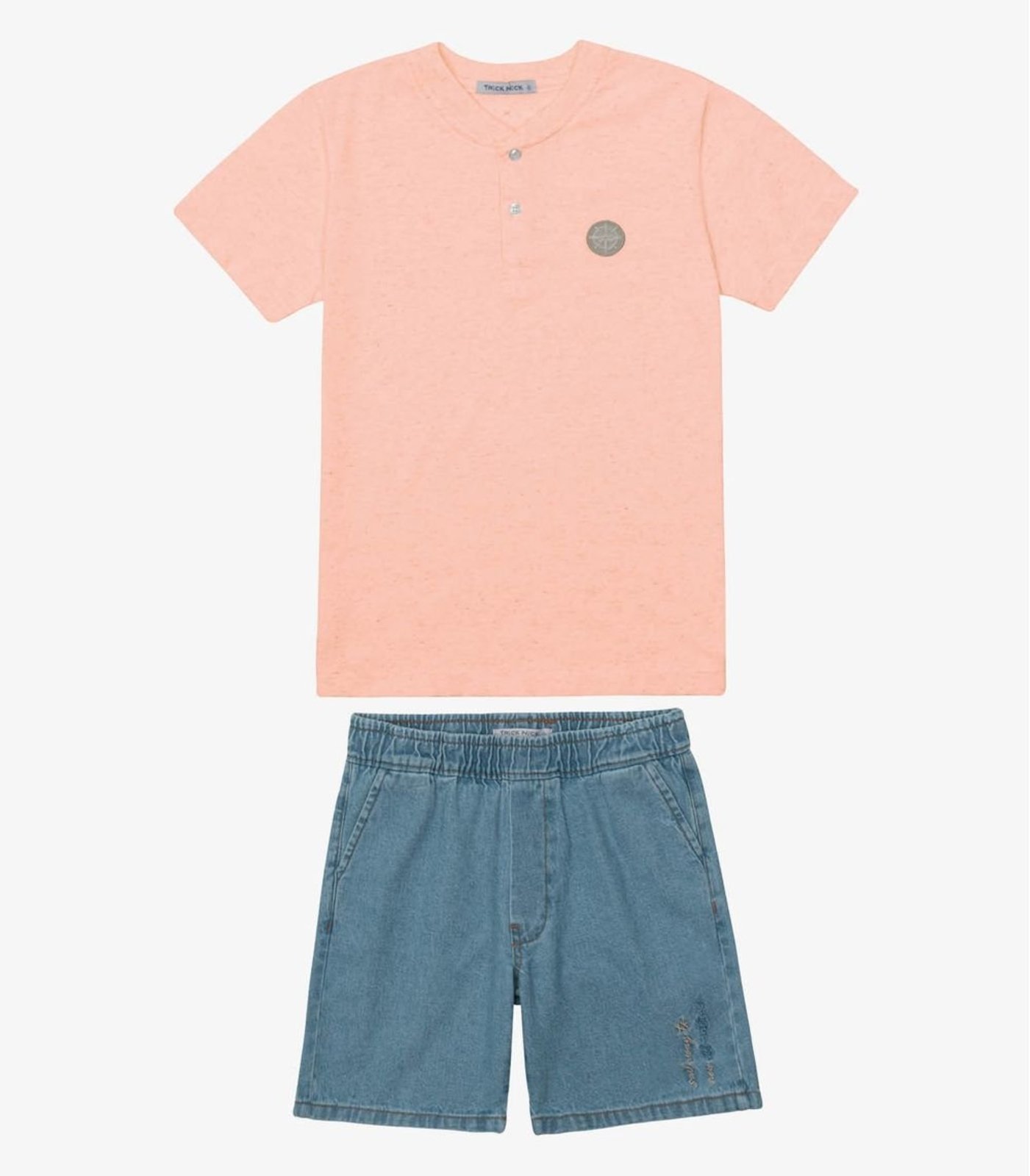 Infantil - Conjunto Verão Menino Meia Malha Trick Nick Rosa