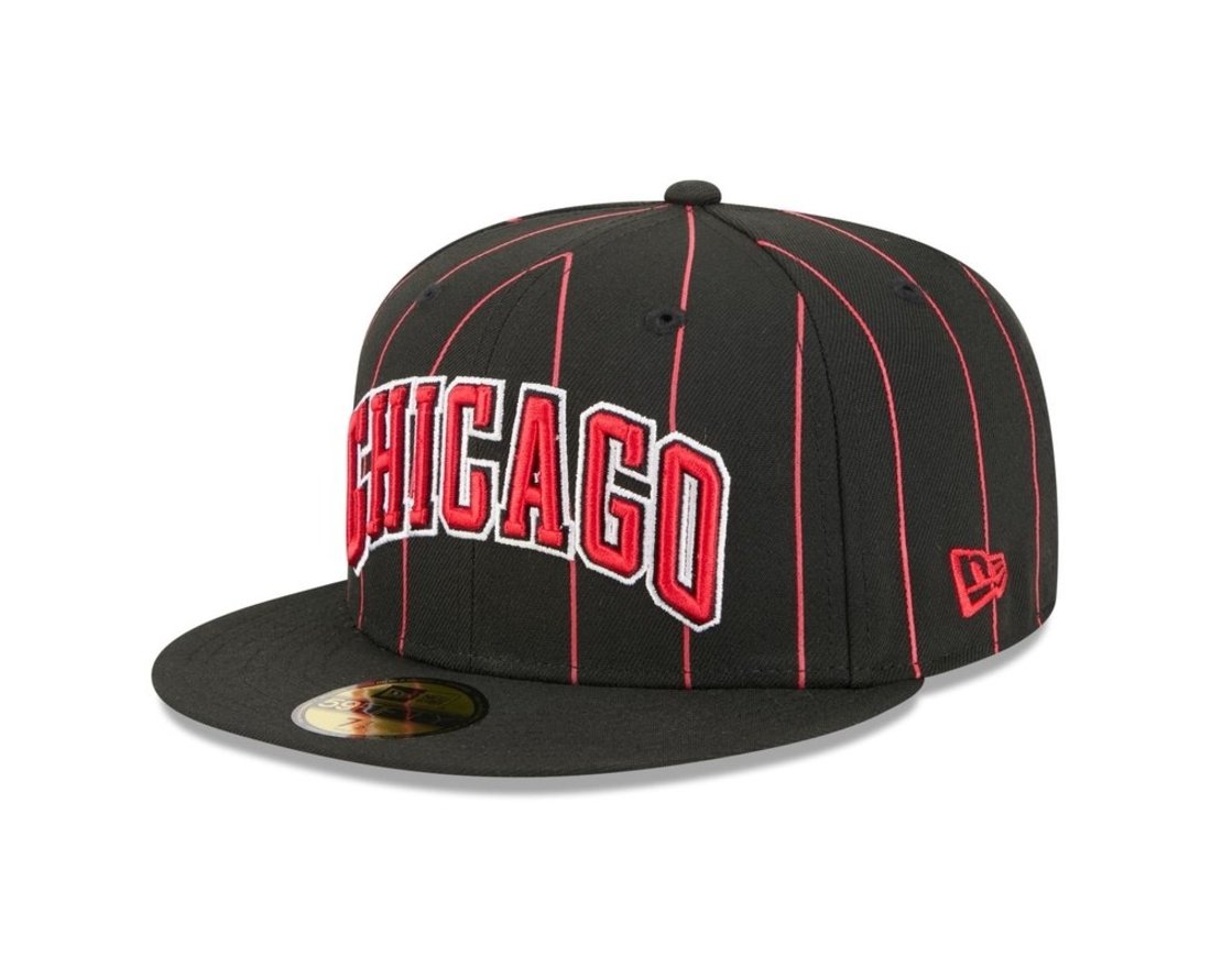 Bone New Era 59FIFTY Chicago Bulls NBA Preto