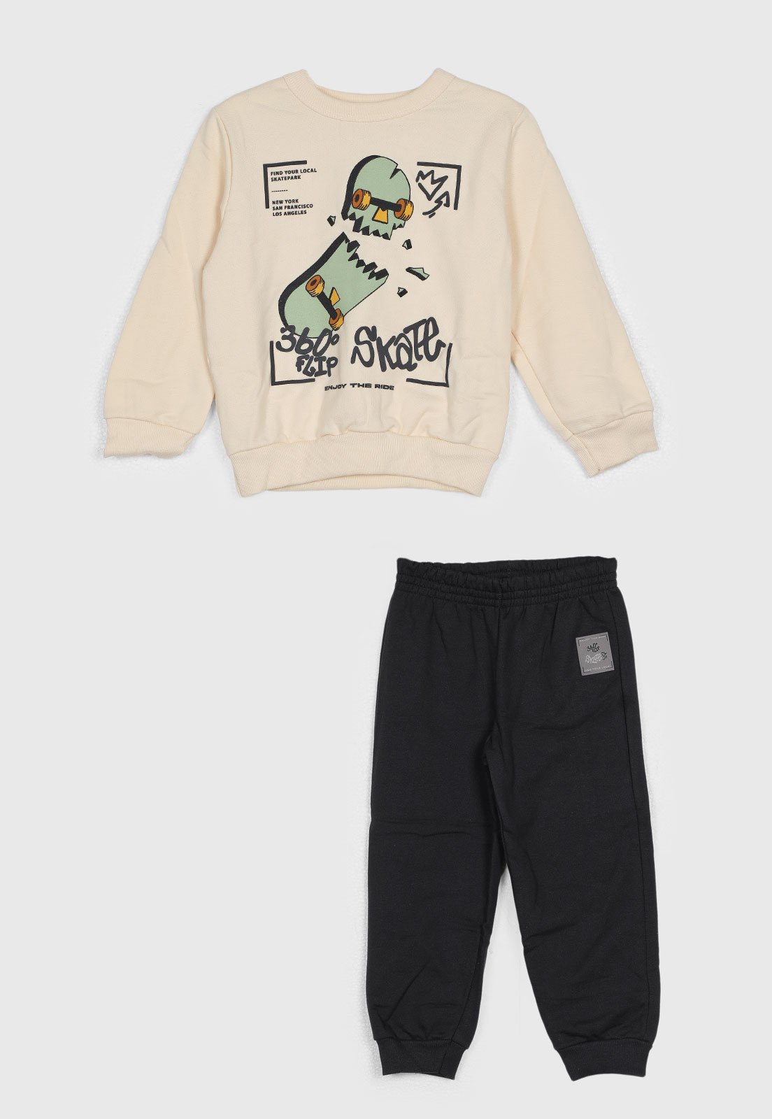 Infantil - Conjunto Brandili Estampa Skate Off-White