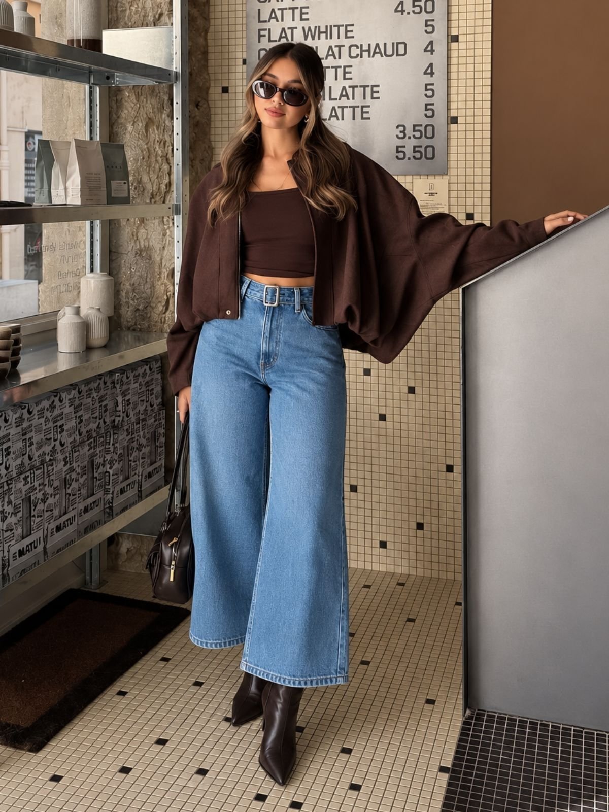 Calça Jeans Pantacourt Feminina Com Cinto Azul