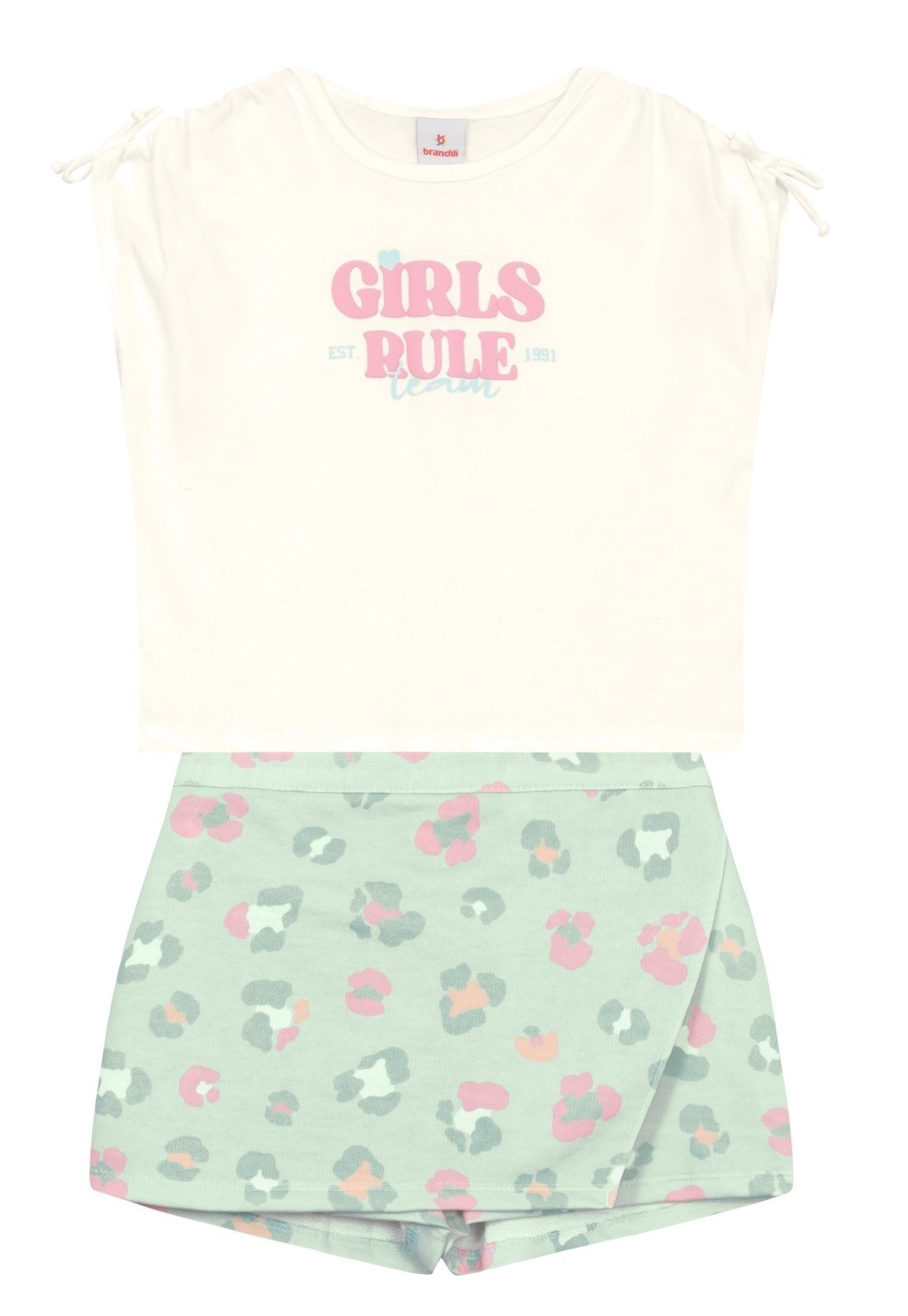 Vista 2 Infantil - Conjunto menina animal print Brandili nude Brandili nude