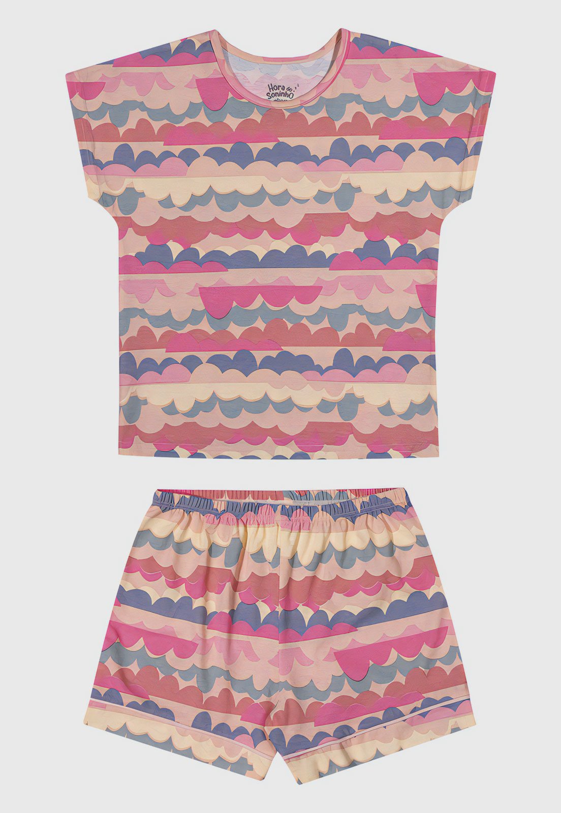 Kit Pijama 2pçs Elian Curto Blusa E Short Rosa