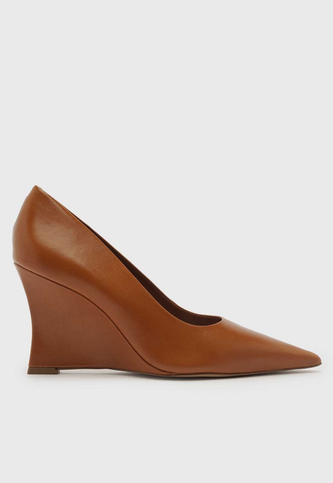 Scarpin Arezzo Salto Anabela Warm Almond