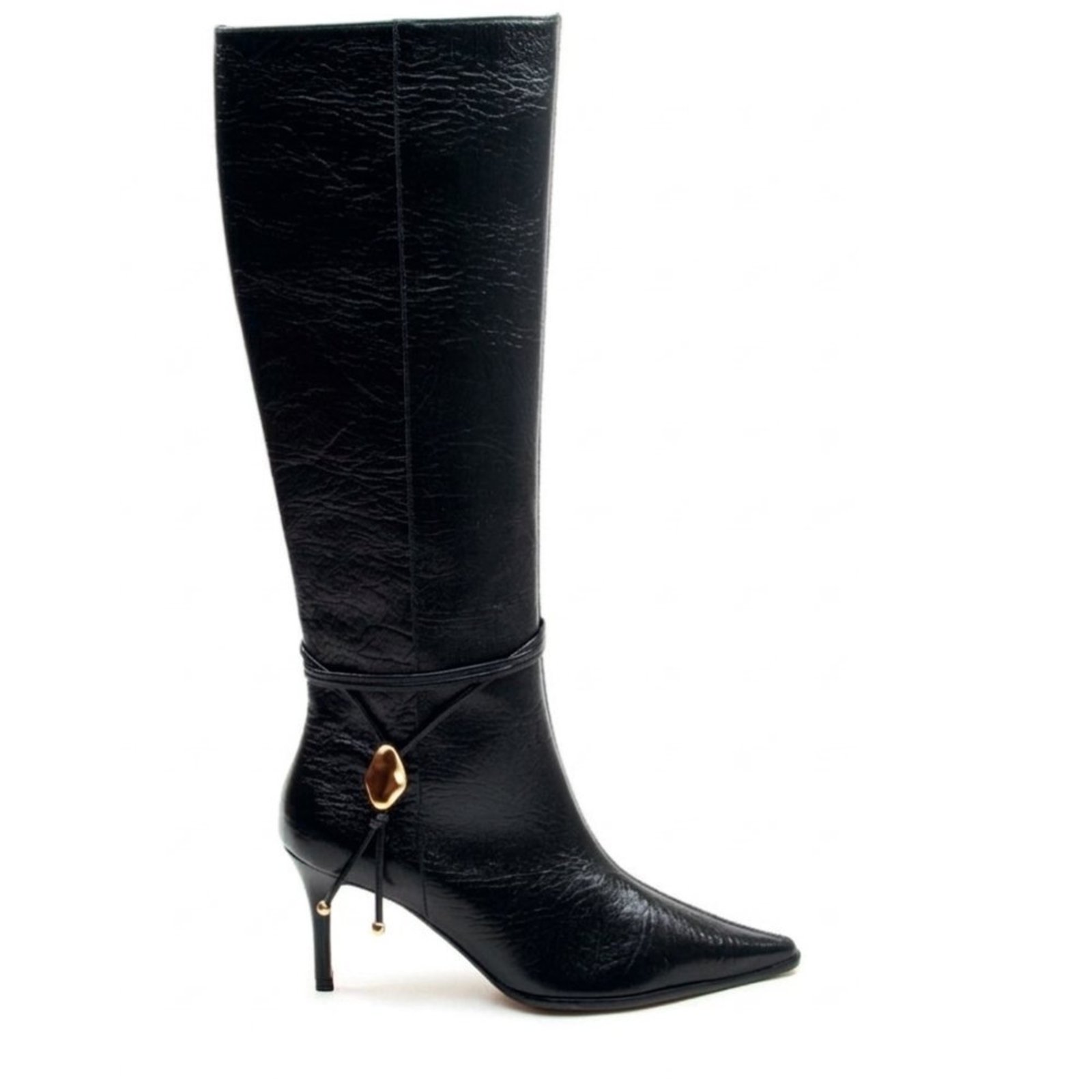 Bota Cecconello Couro Preto cano Longo Cecconello Preto