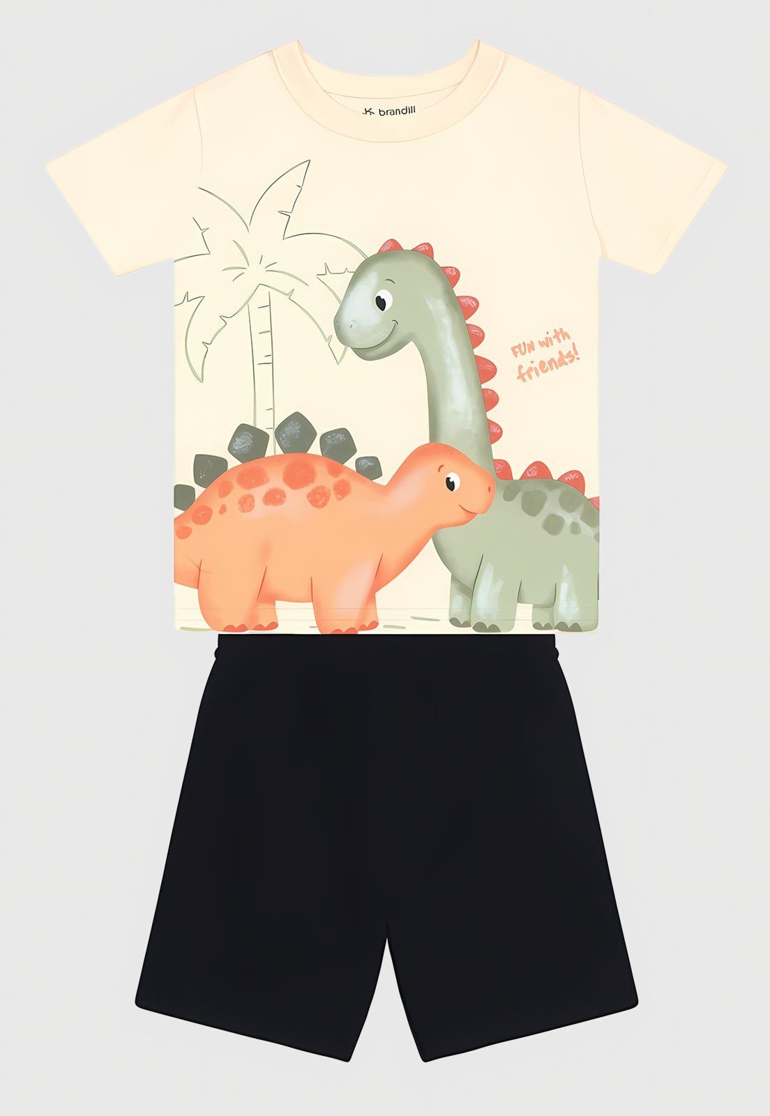 Conjunto Brandili Estampa Dinossauros Branco