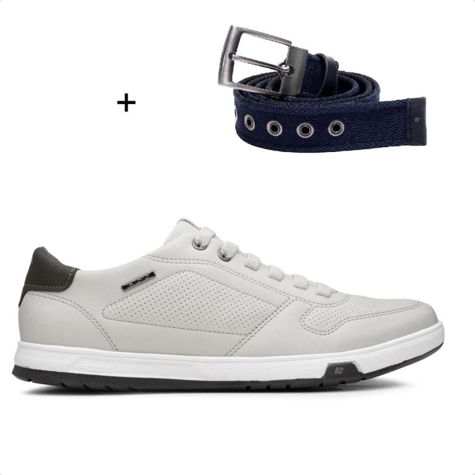 Sapatênis Pegada Casual Element Masculino + Cinto Dupla Face Fivela Cinza