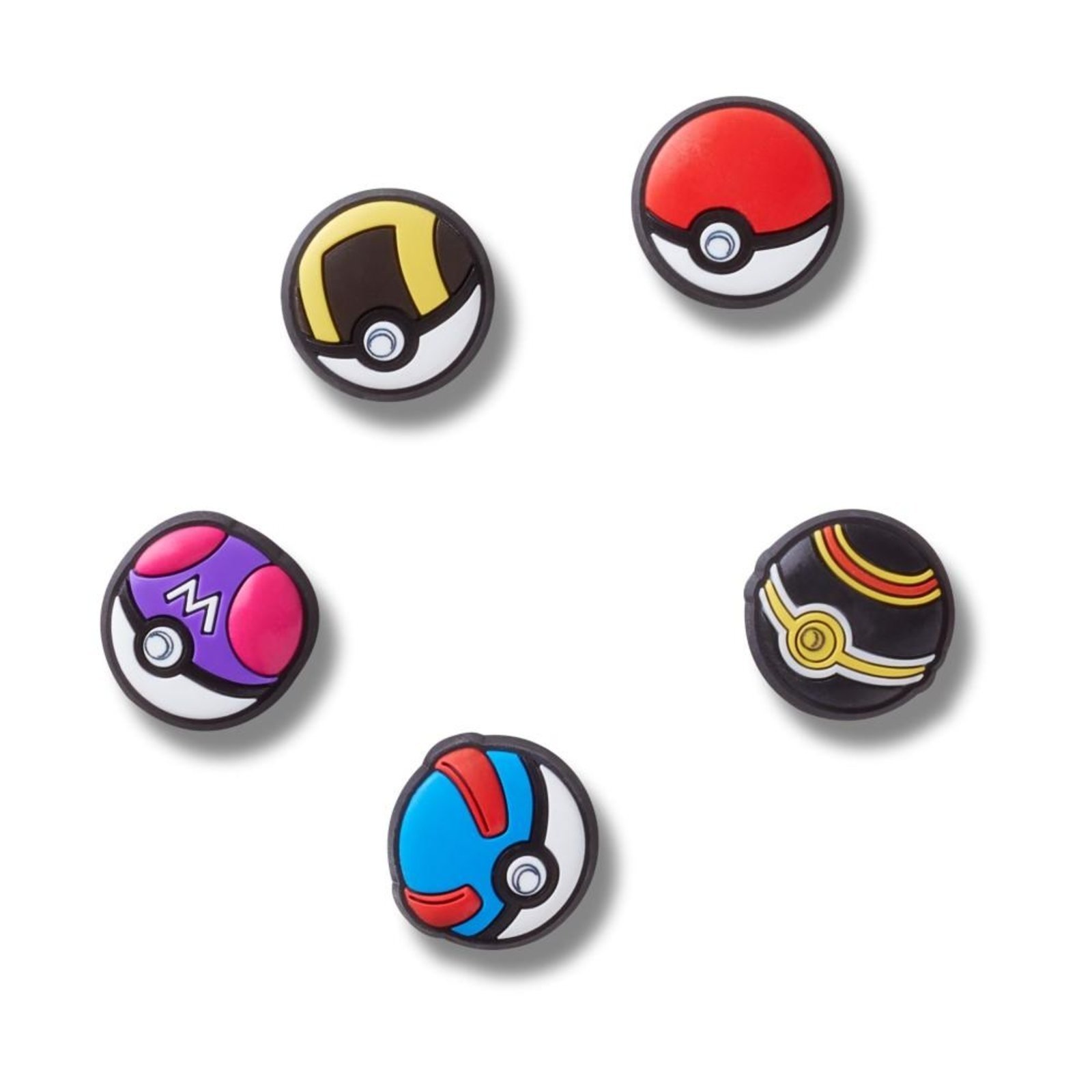 Vista 2 Infantil - Jibbitz™ Pokebola Pack com 5 Peças Crocs branco