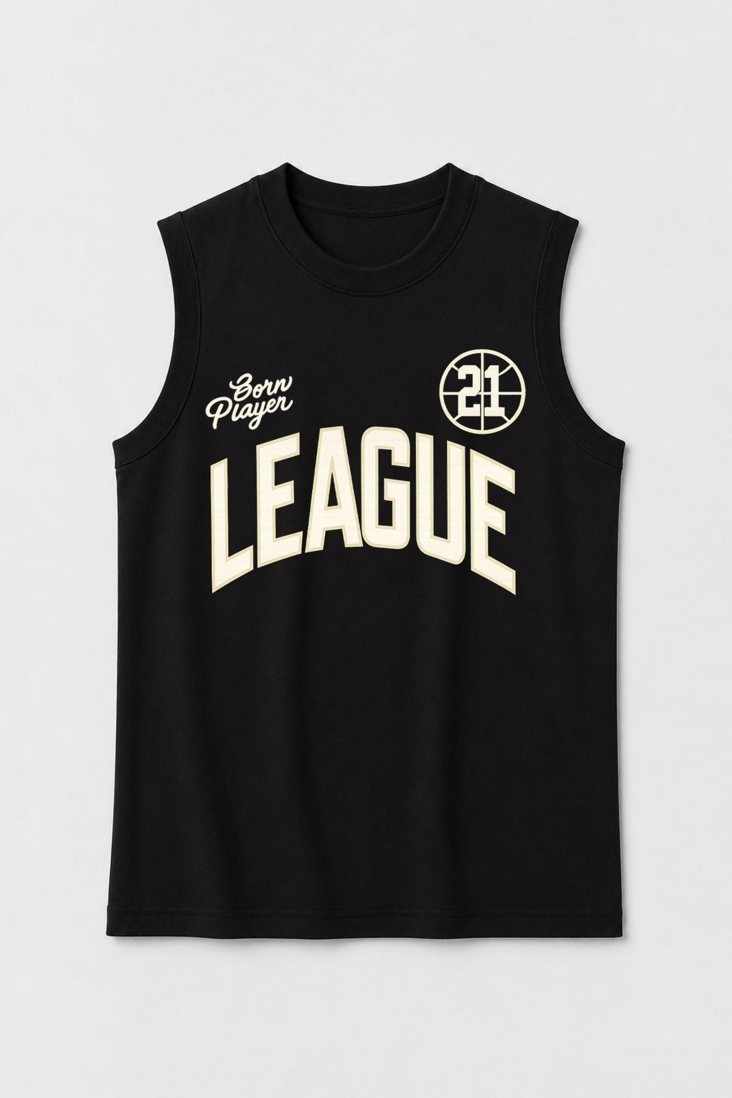 Infantil - Camiseta Regata Masculina Algodão Preto - League 21 - Babei no Look