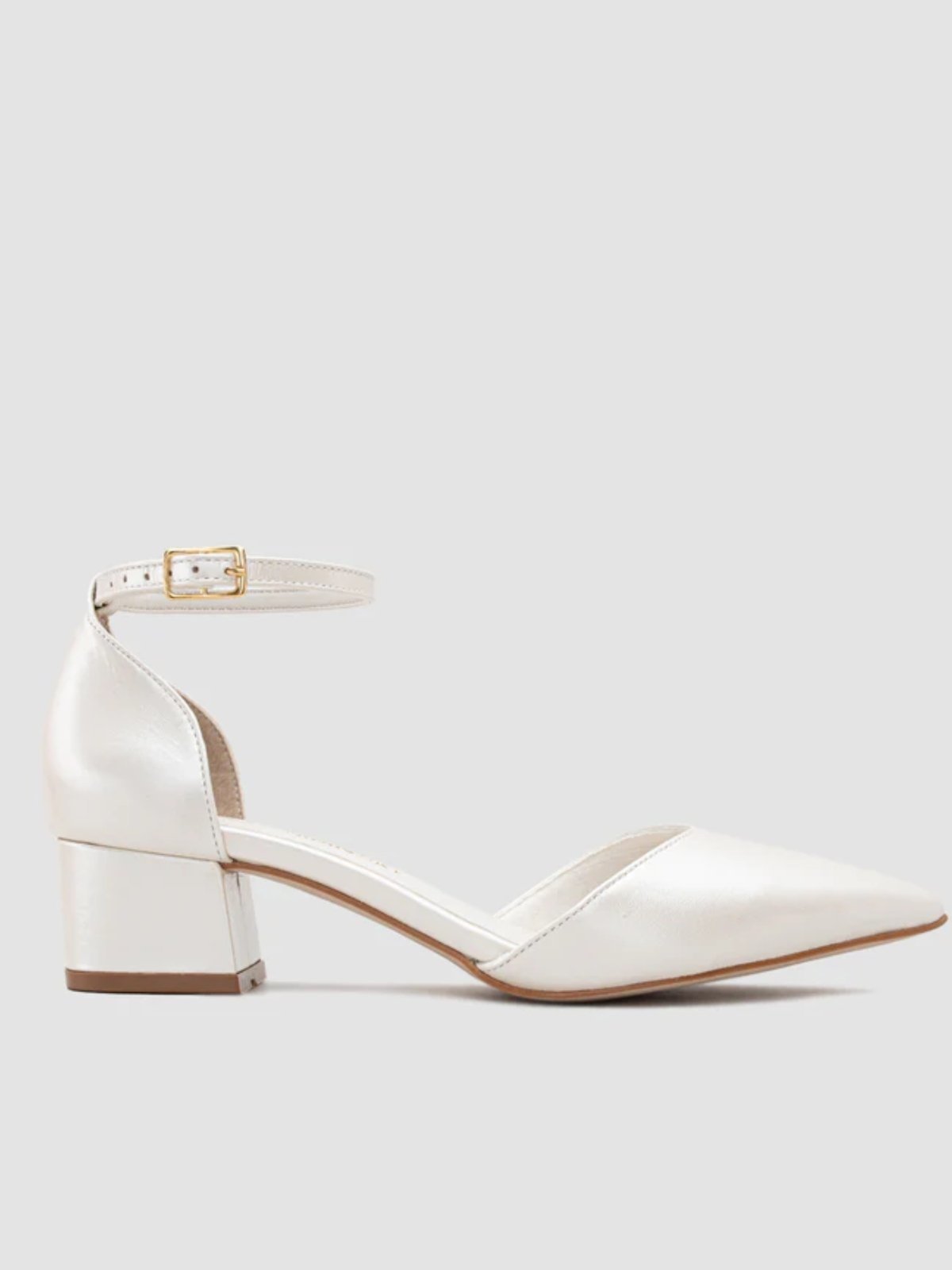 Scarpin Noiva CBK Couro Perolado Off White Bege Perolado