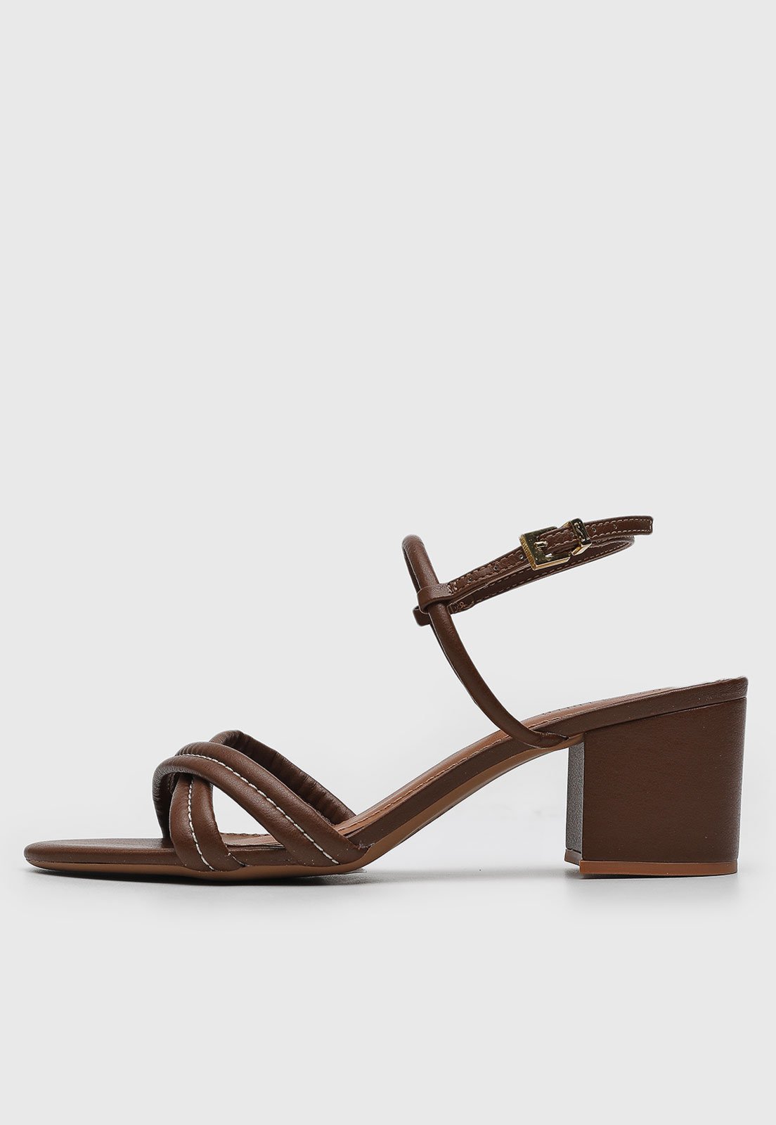 Vista 2 Sandália Feminina Santa Lolla Salto Bloco Tiras marrom Santa Lolla marrom