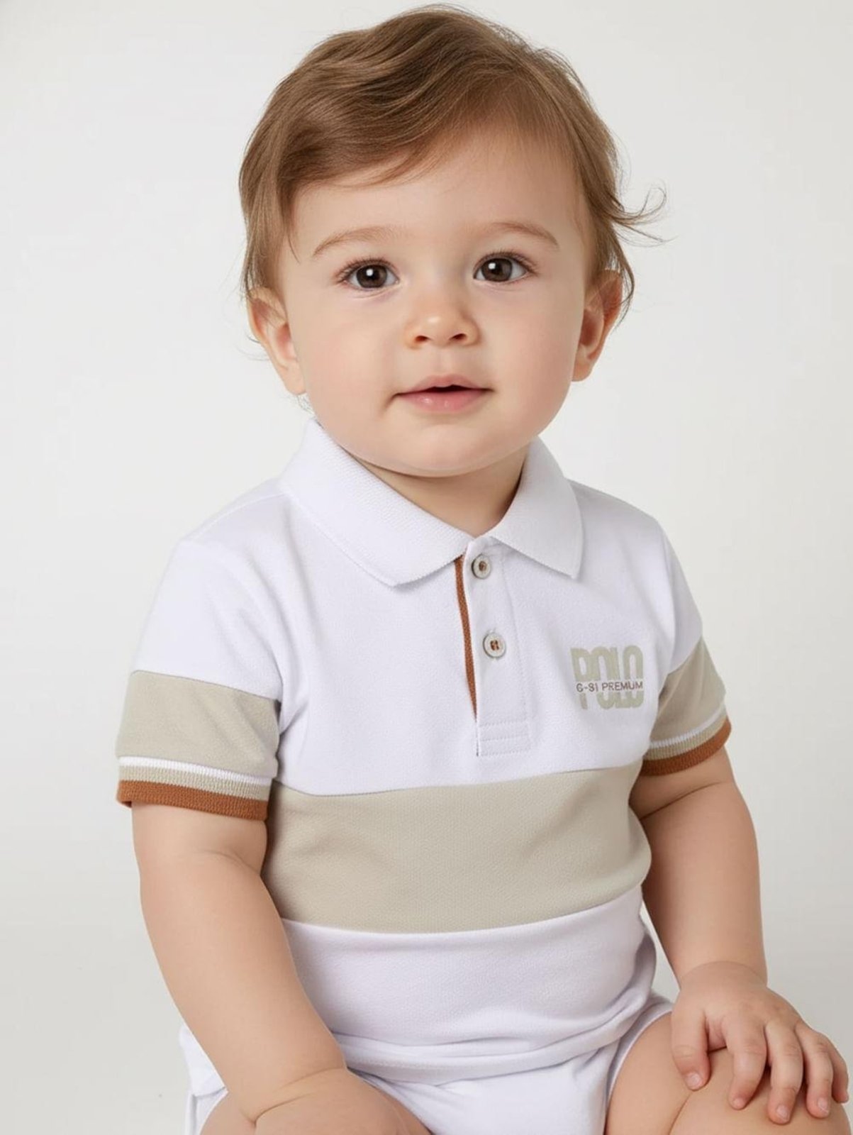 Infantil - Polo Malha Manga Curta Para Menino - BRANCO