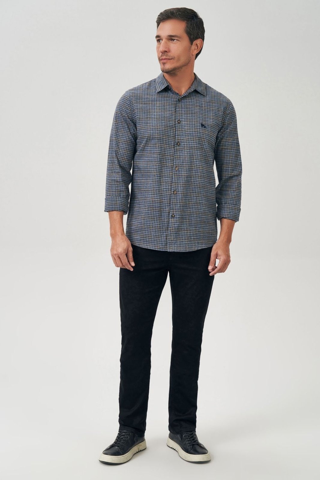 Camisa Quadriculada Masculina Acostamento