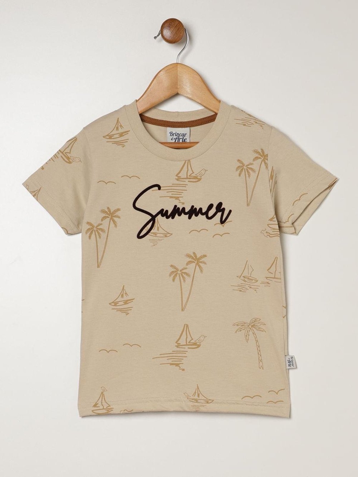 Infantil - Camiseta Manga Curta Para Menino - AREIA