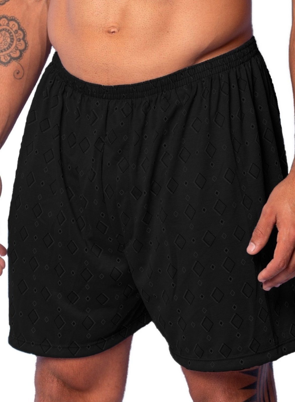 Samba Canção Gabi Lingerie Malha Elegante Cueca Confortável Calção Masculino Preto