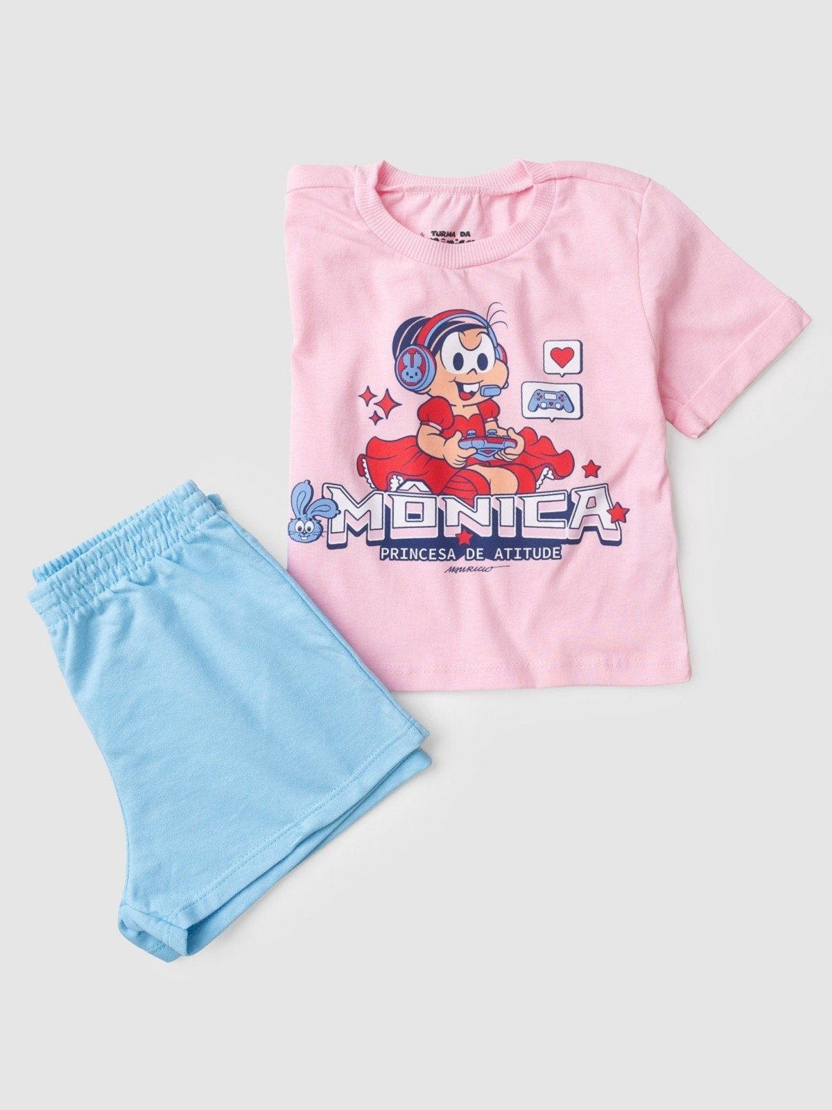 Vista 3 Infantil - Conjunto Turma da Mônica Princesa De Atitude rosa Turma da Mônica rosa