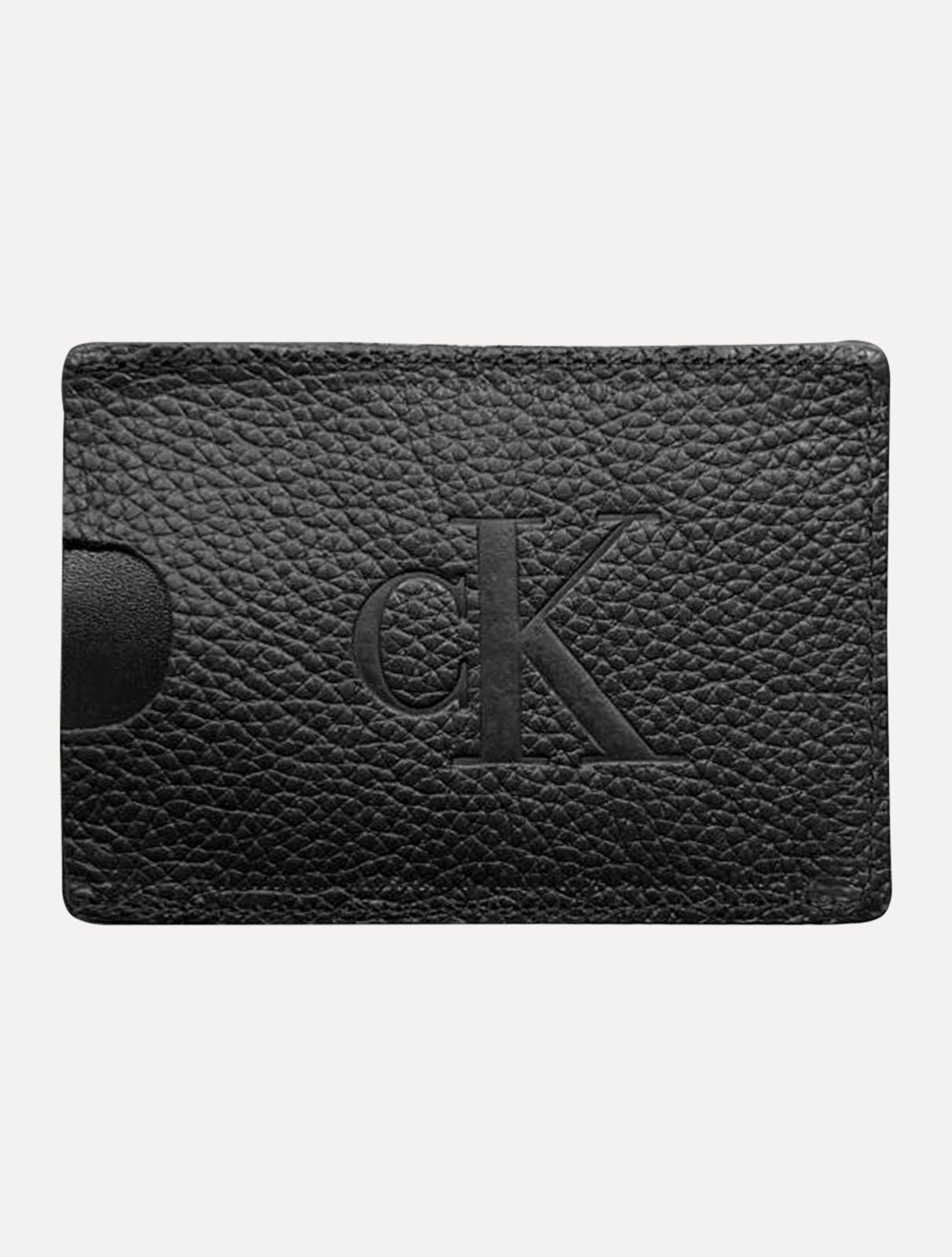 Carteira Calvin Klein Porta Cartão Couro CKJ Queima Preta