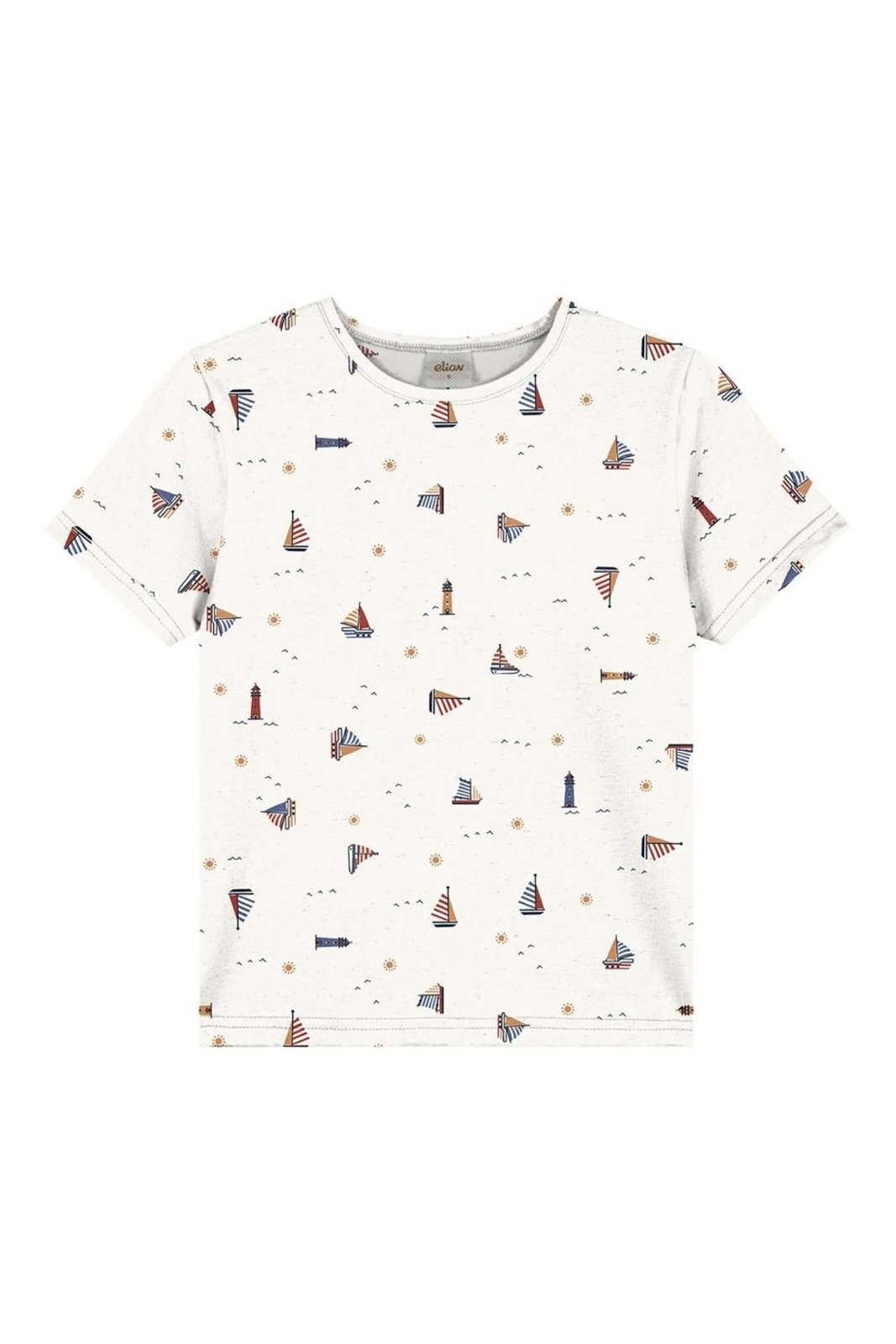 Infantil - Camiseta Menino Curta Estampada Elian Bege