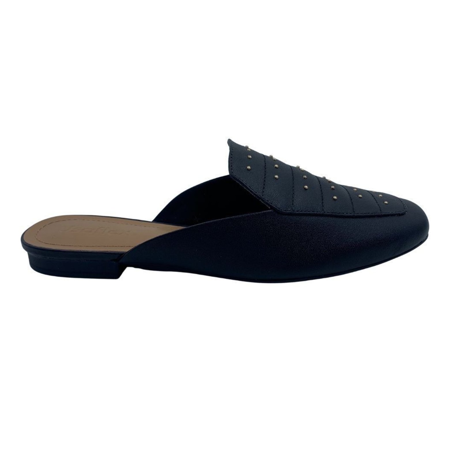 Mule Usaflex Couro com Taxas Preto 40029 – Preto – usaflex
