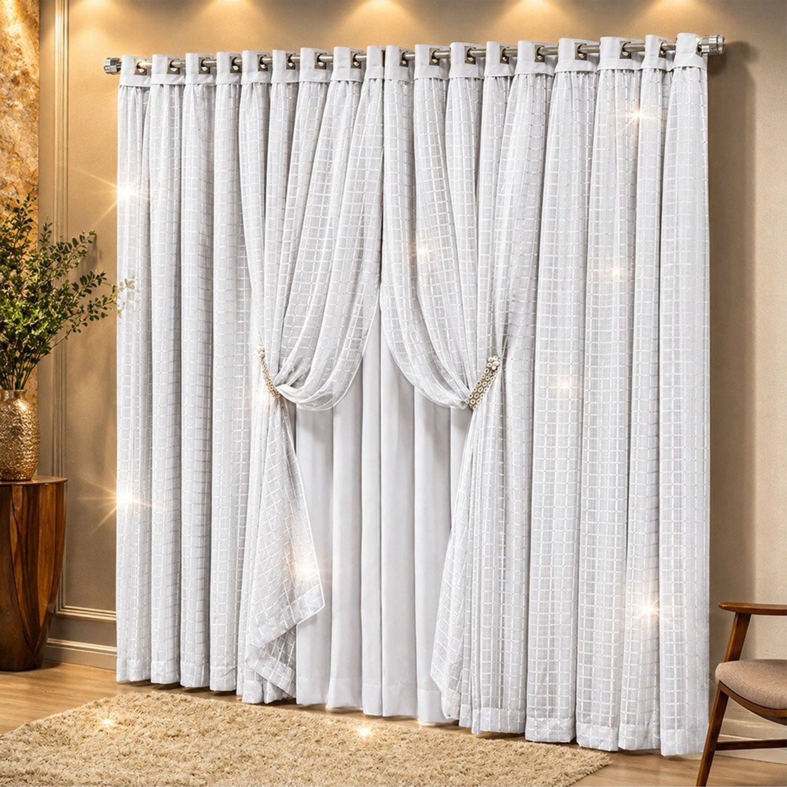 Cortina Canaã para Varão 2,00m x 1,70m Linha Nobre - Gelo