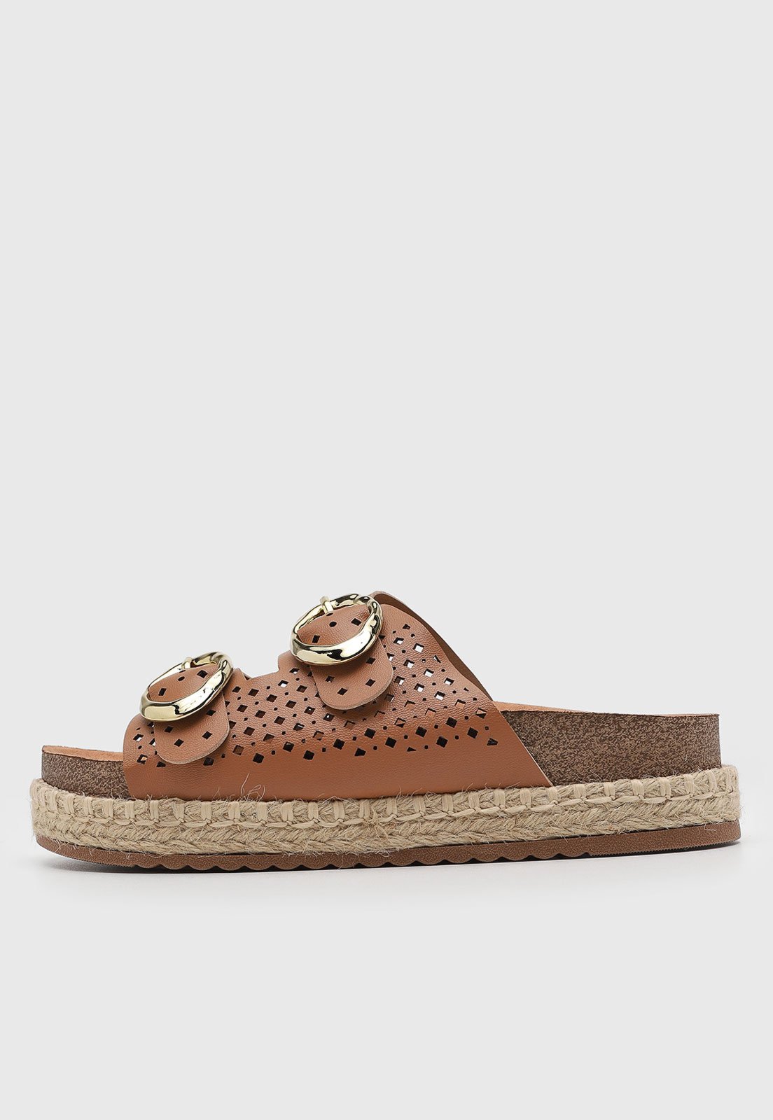 Vista 2 Sandália Feminina Beira Rio Espadrille Fivelas marrom BEIRA RIO marrom