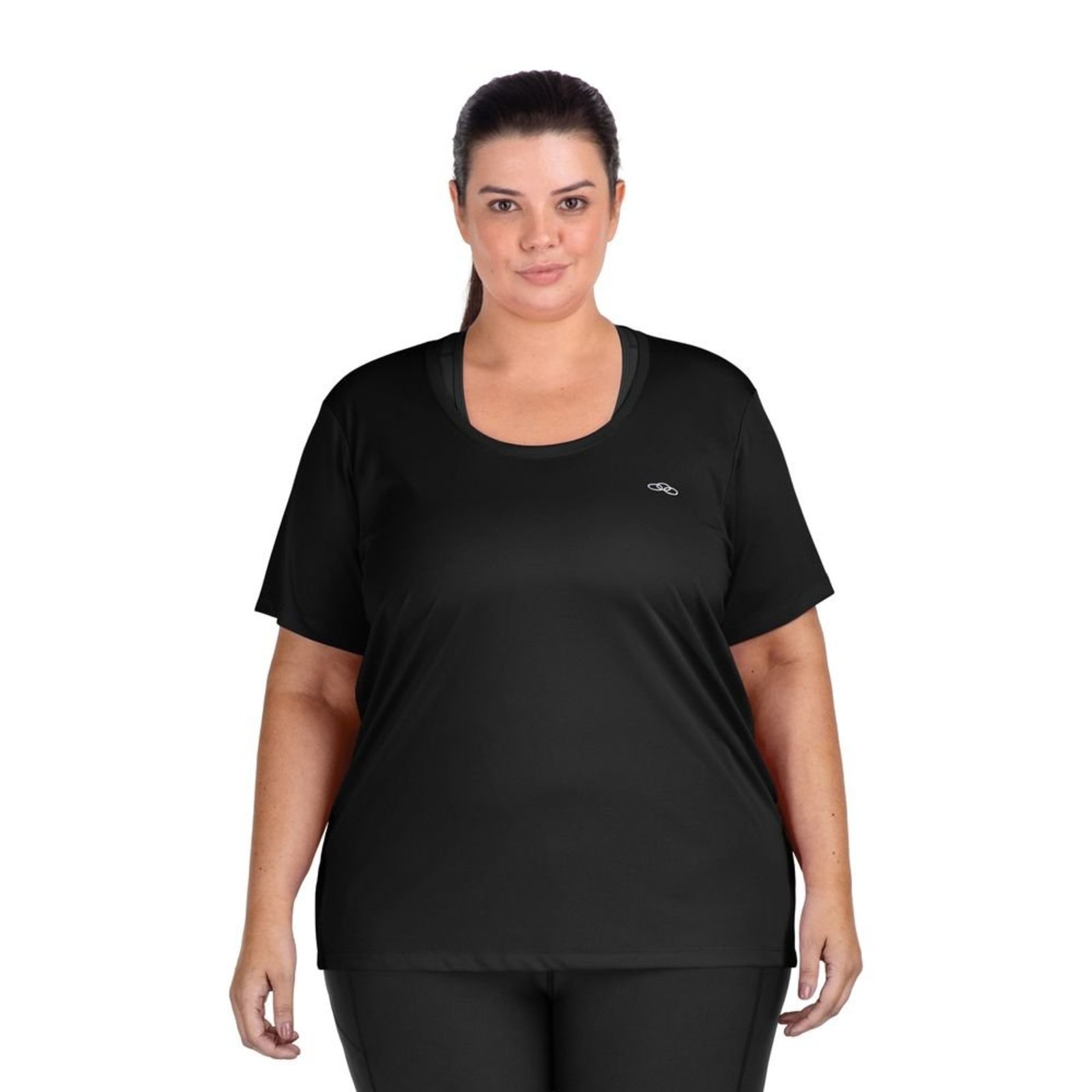 Camiseta Essential Manga Curta Olympikus Plus Size G2 Preto