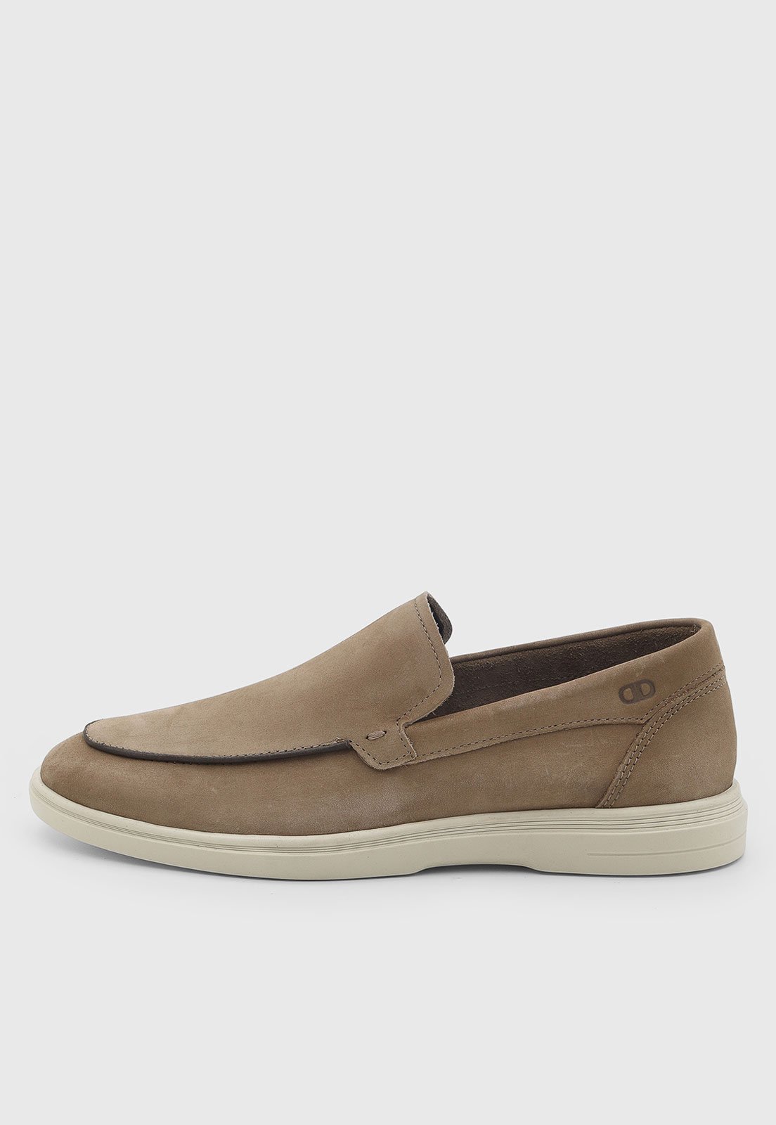 Sapato Masculino Democrata Slip On Couro Bege