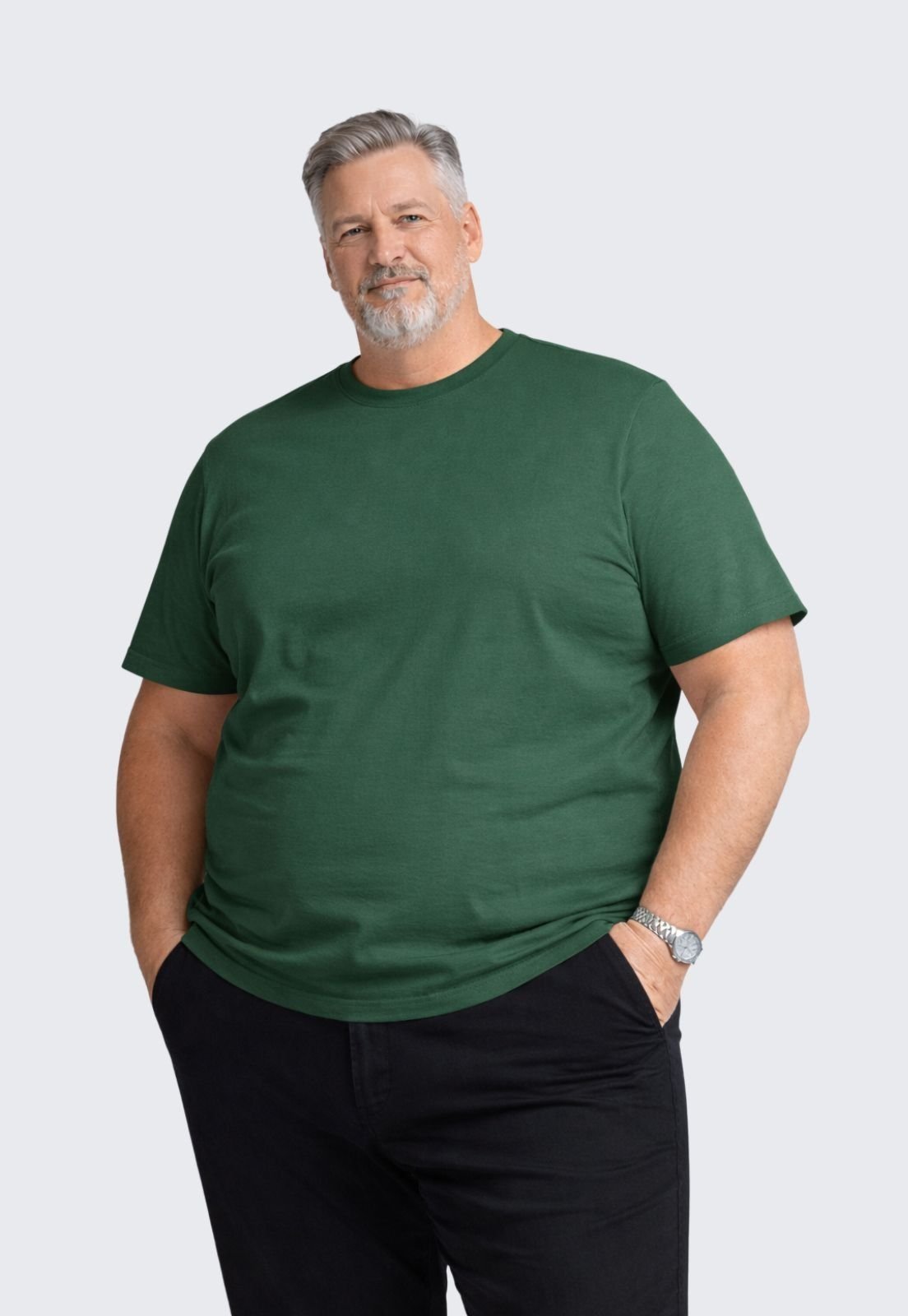 Camiseta Basica Masculina Plus Size Algodão Daze Modas Verde