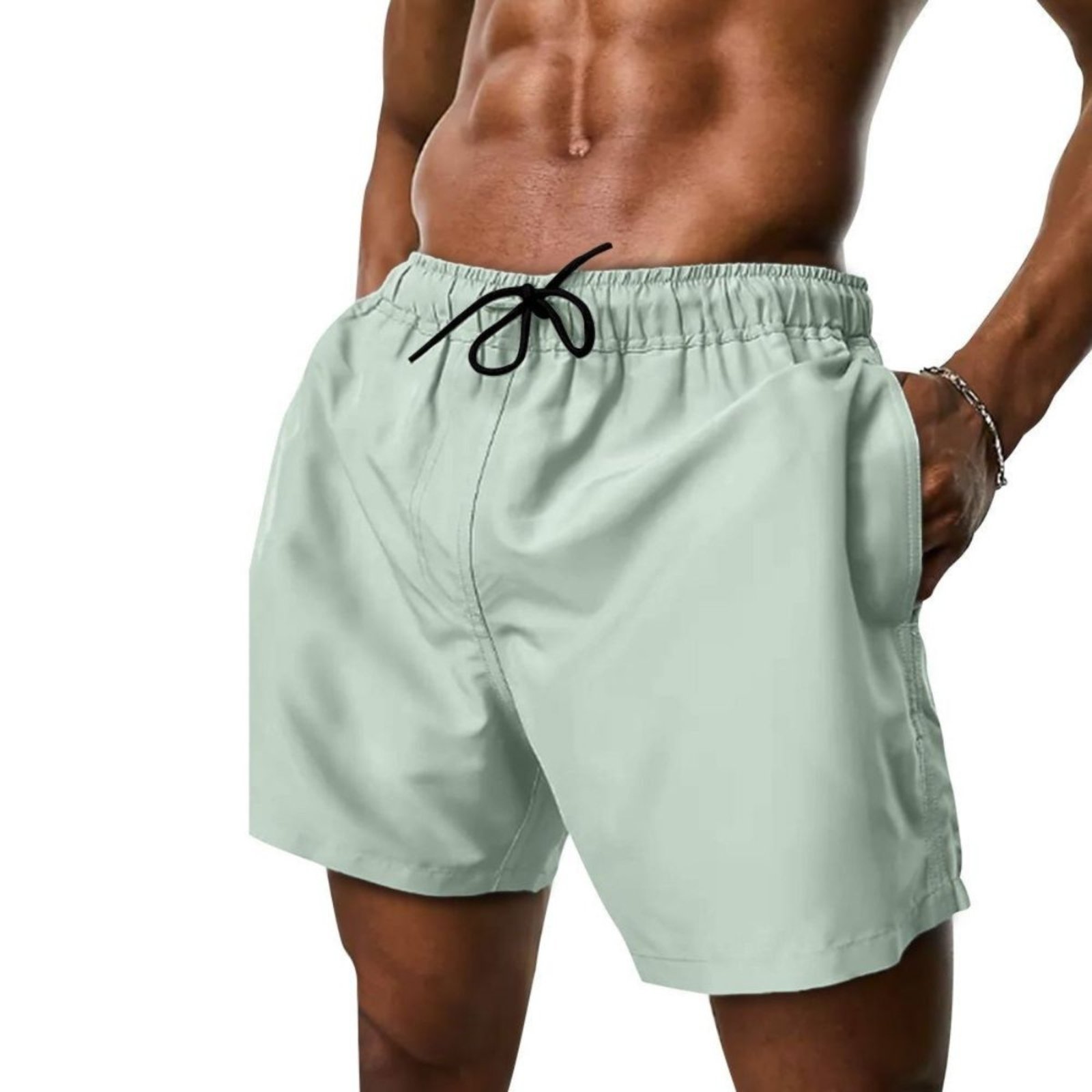 Short Tactel Elastano Moda Praia Masculino Bermuda Lisa Mauricinho