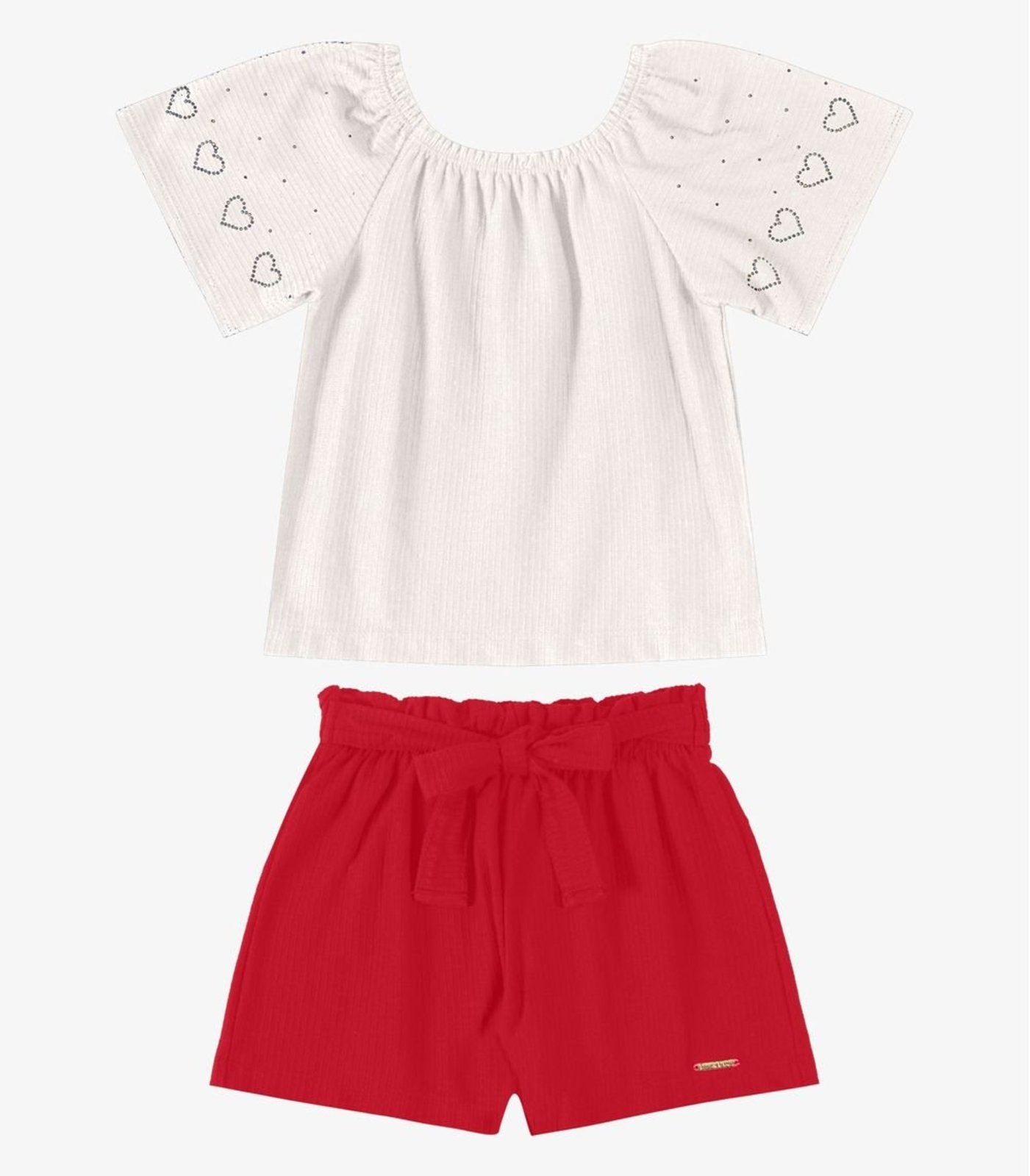 Infantil - Conjunto Verão Menina Com Strass Rovi Bege