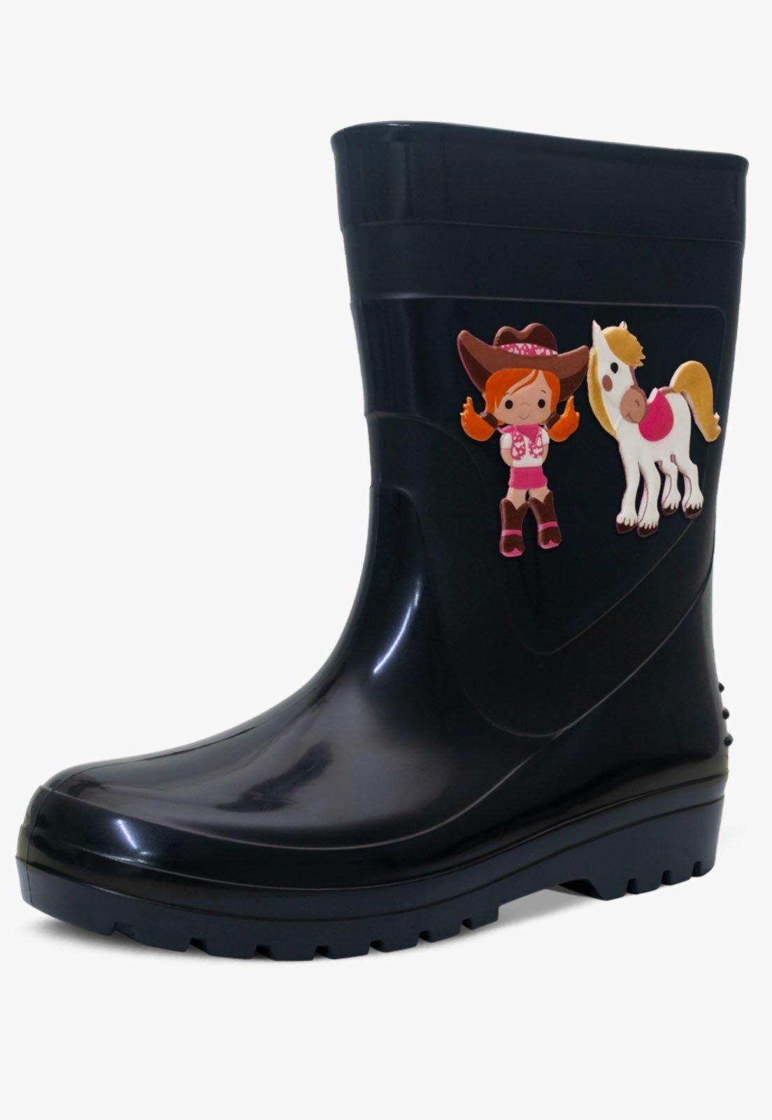 Infantil – Bota Galocha Feminina Pópidi Cowgirl Preto