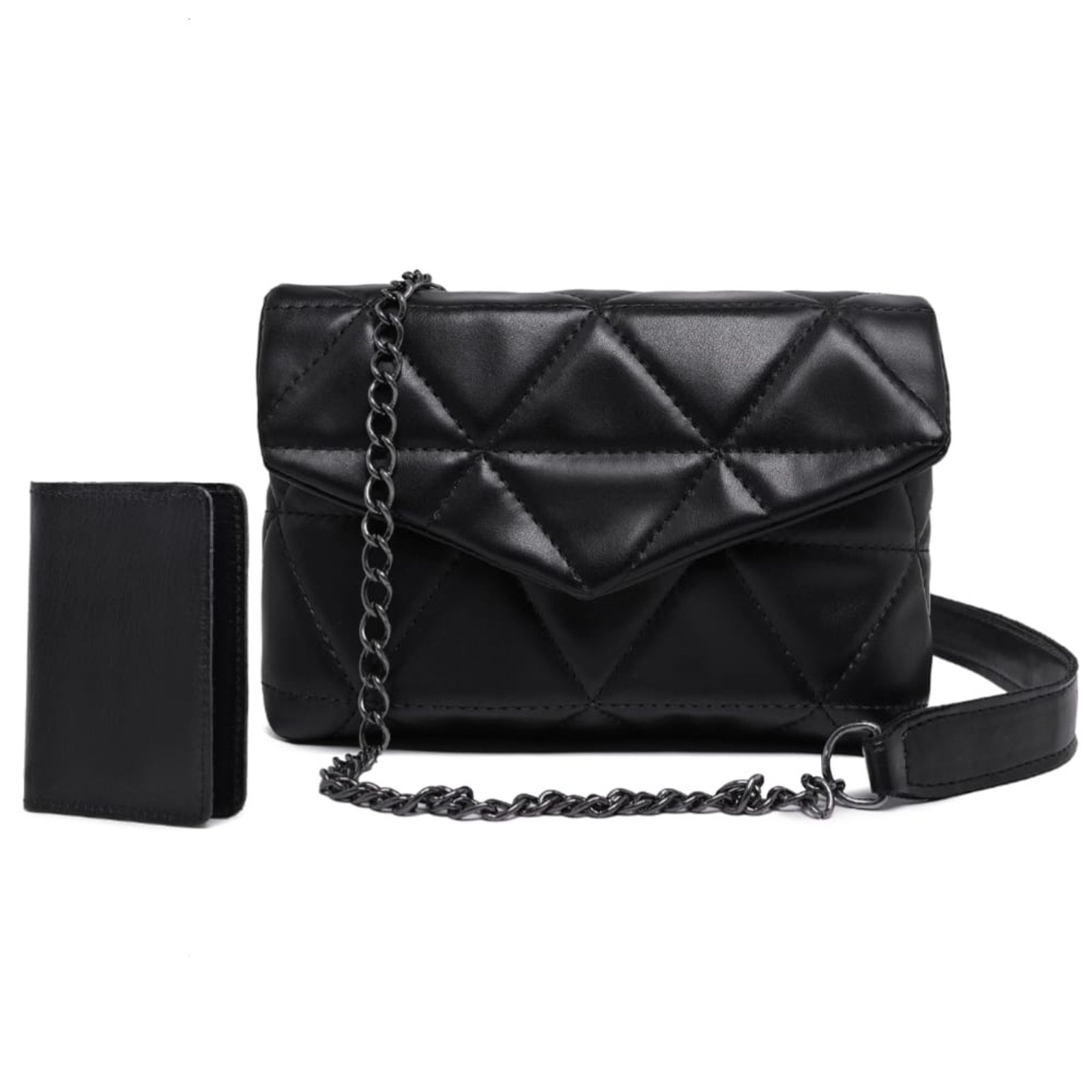 Vista 2 Bolsa Preta Clutch Elegante Bordado Triangulo Alça Tiracolo Ombro Moda Feminina Festa Noite E Carteira CARMELO SHOES preto CARMELO SHOES preto