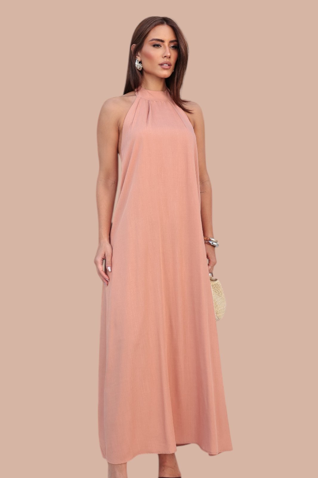 Vestido Longo Ícone Fashion Joá Areia Solar