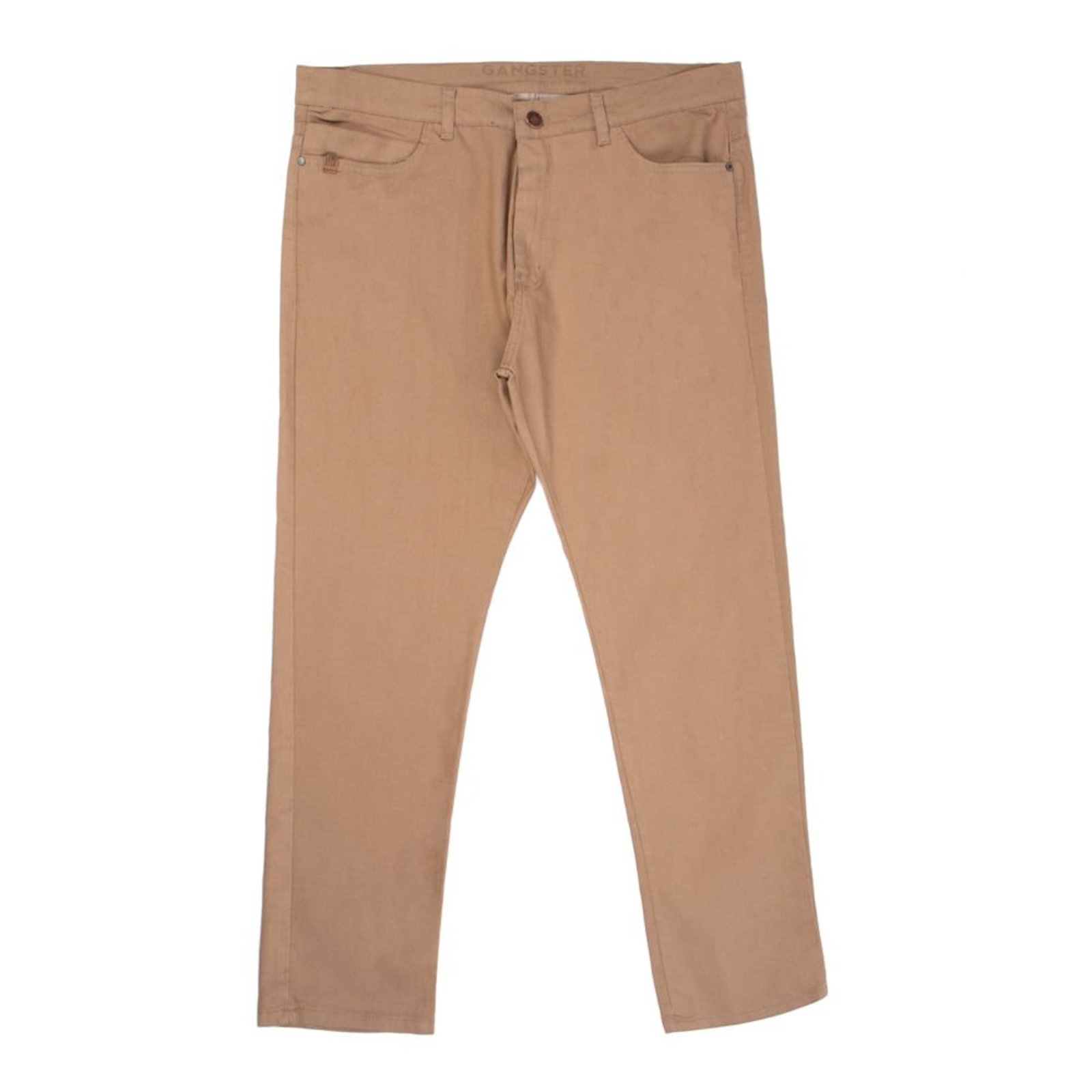 Calça Masculina Gangster Plus Size Sarja Bege