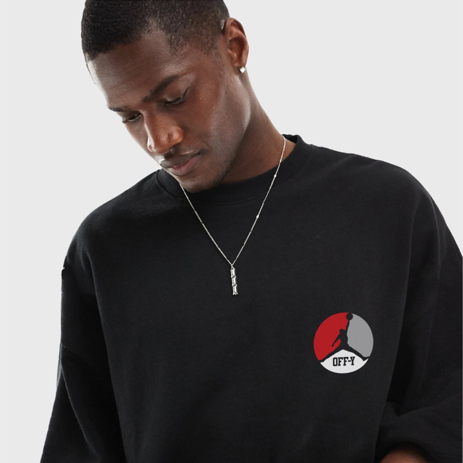 Camiseta Oversized Streetwear Discreet 22 Preta Off-Y
