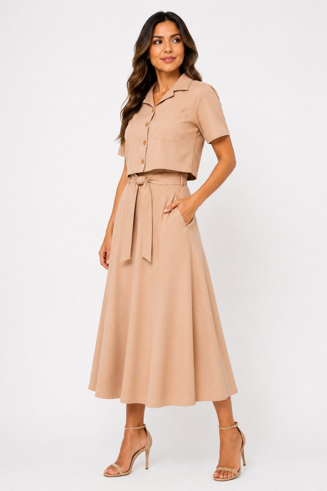 Conjunto Midi D Bell Outlet Fashion Com Amarração Nude